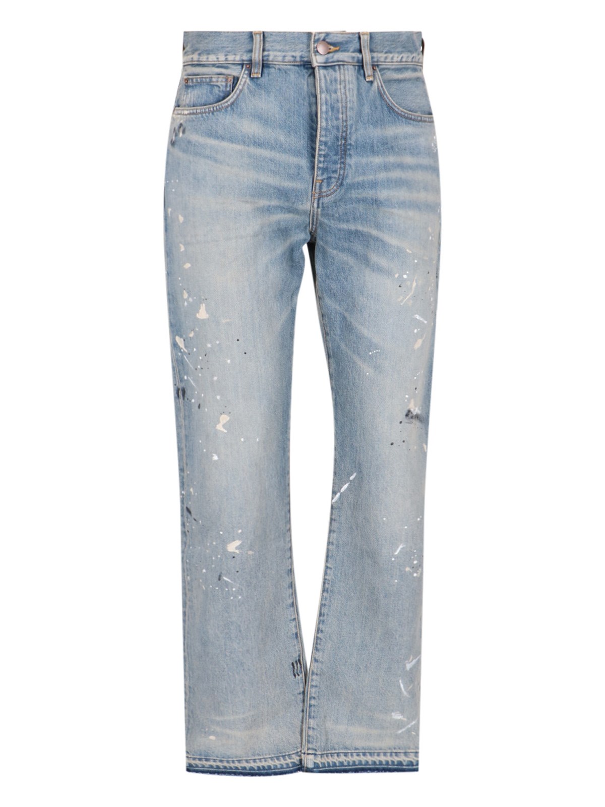 Shop Amiri "painter" Straight Jeans In Light Blue