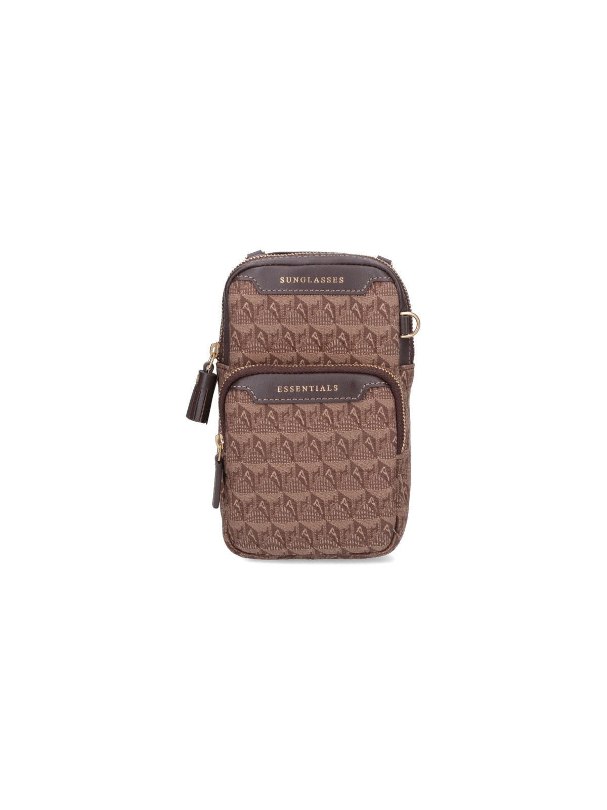 Shop Anya Hindmarch 'logo Essentials' Shoulder Bag In Brown