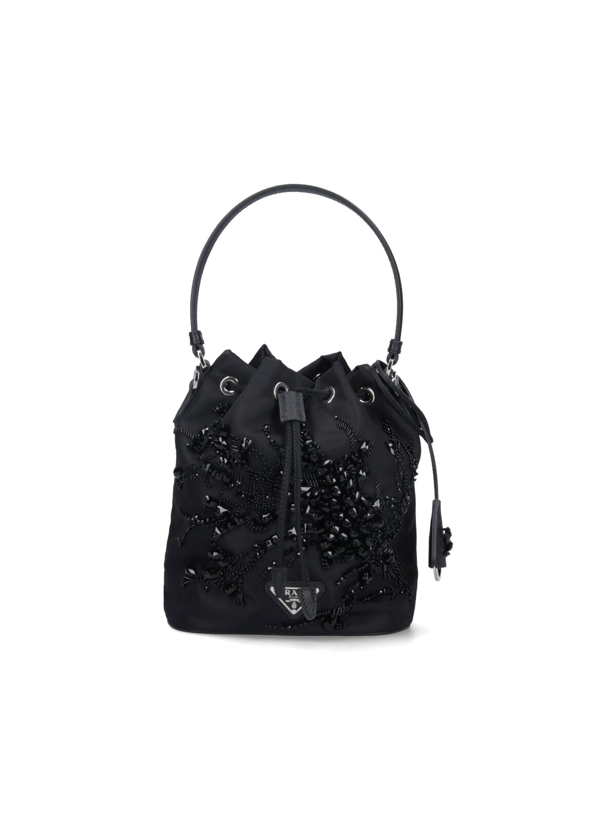 Prada Rhinestone Mini Bag In Black