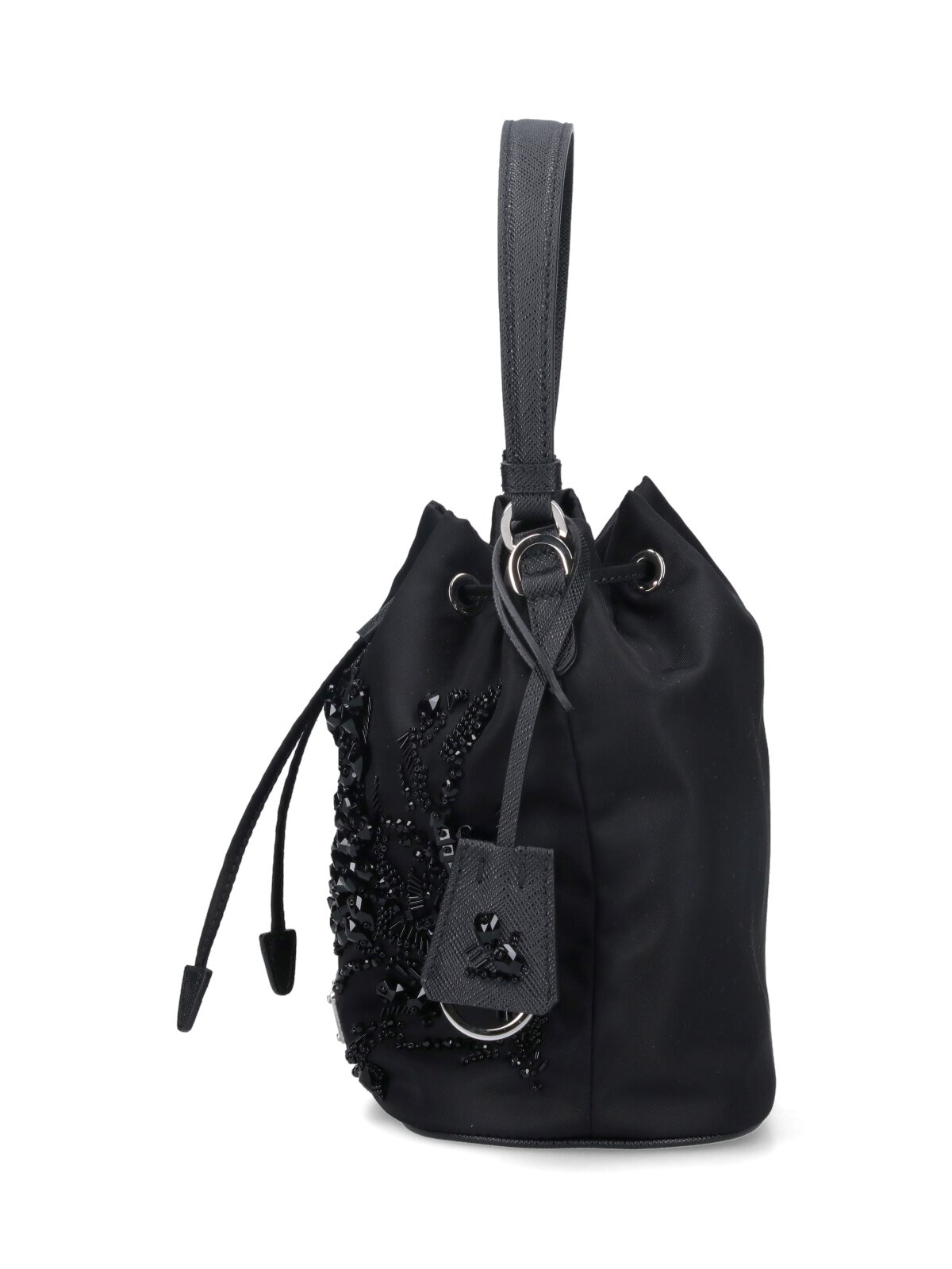 ショルダーバッグ・ポシェット PRADA BLACK VELVET BUCKET BAG Prada Rhinestone mini bag available on SUGAR - 165978