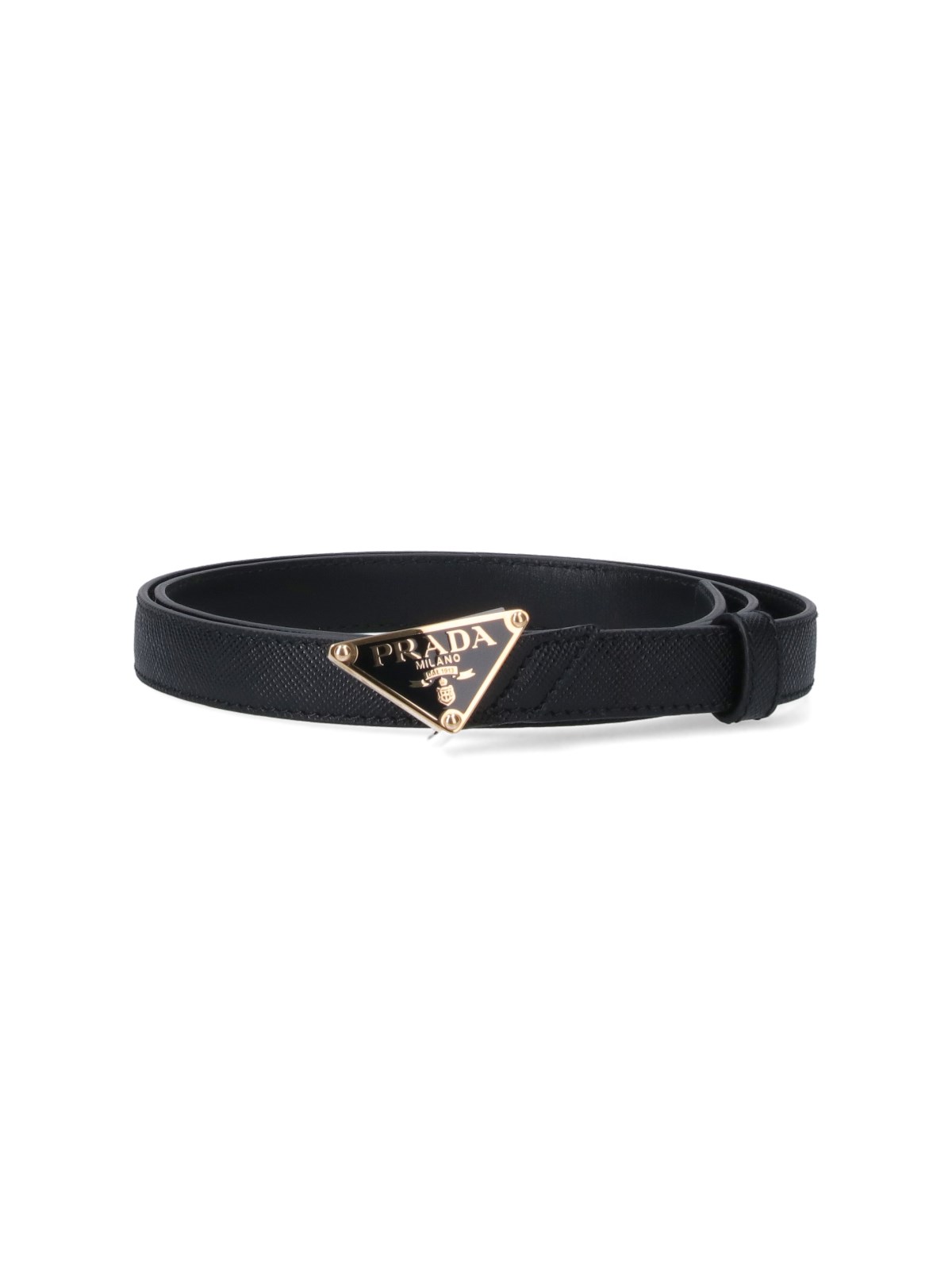 Shop Prada Saffiano Belt In Black  