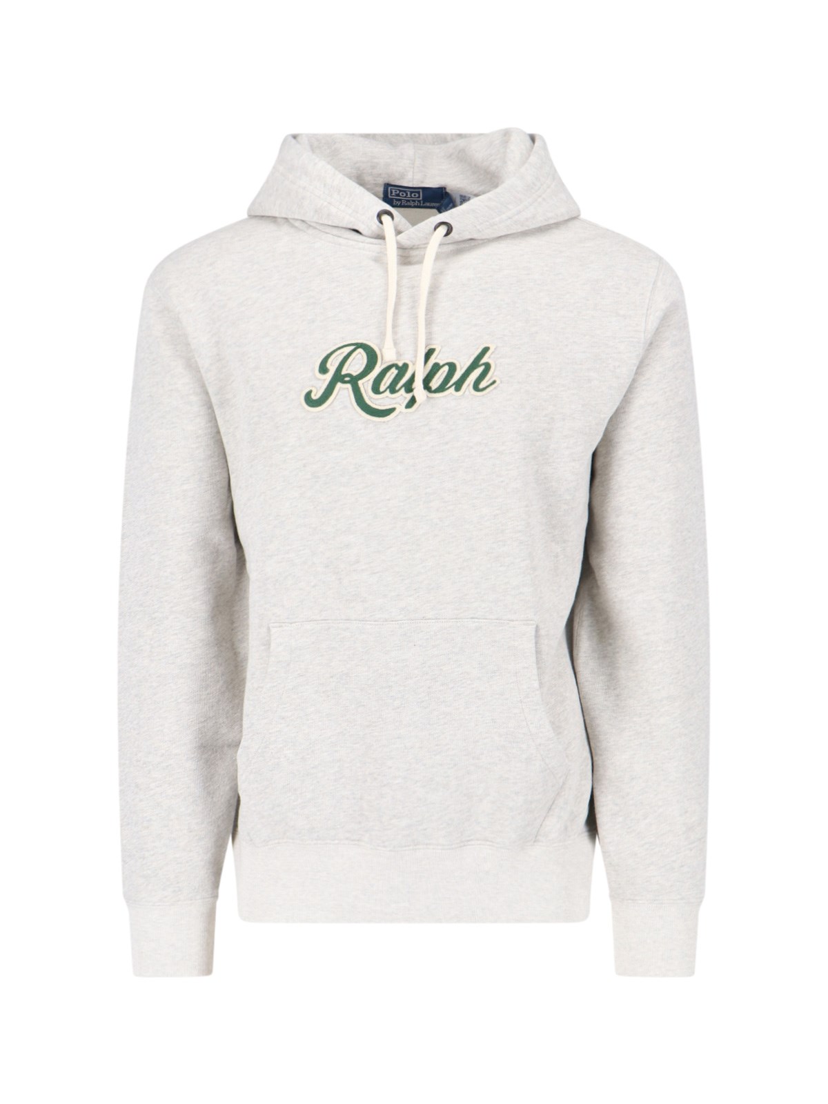 Shop Polo Ralph Lauren Logo Hoodie In Gray