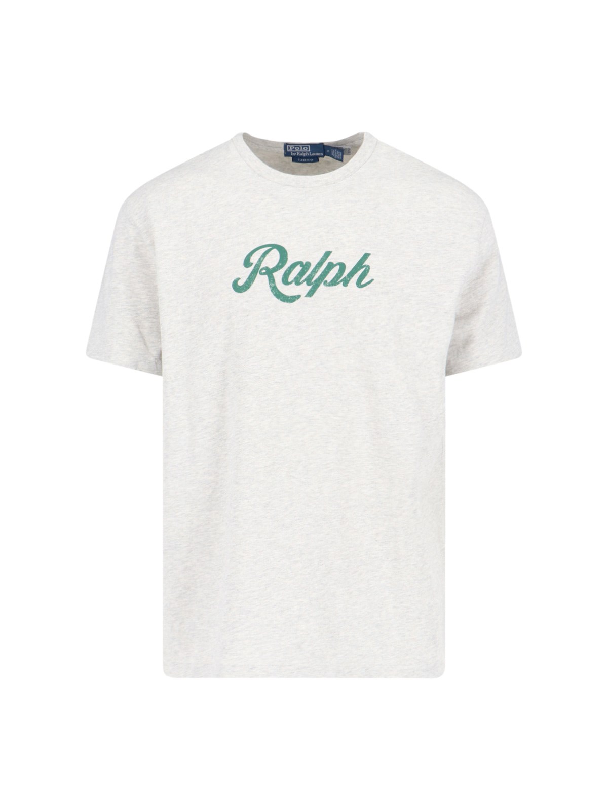 Shop Polo Ralph Lauren Logo T-shirt In Gray