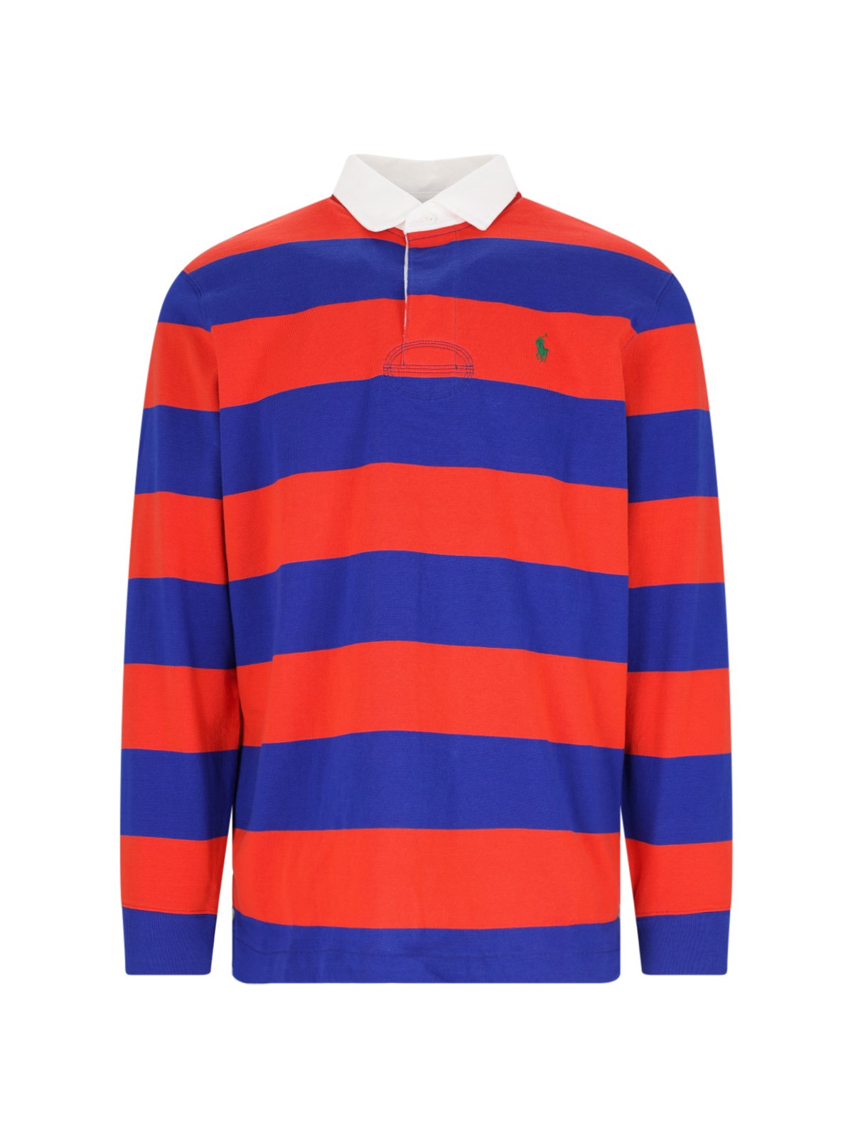 Shop Polo Ralph Lauren Striped Polo Shirt In Orange