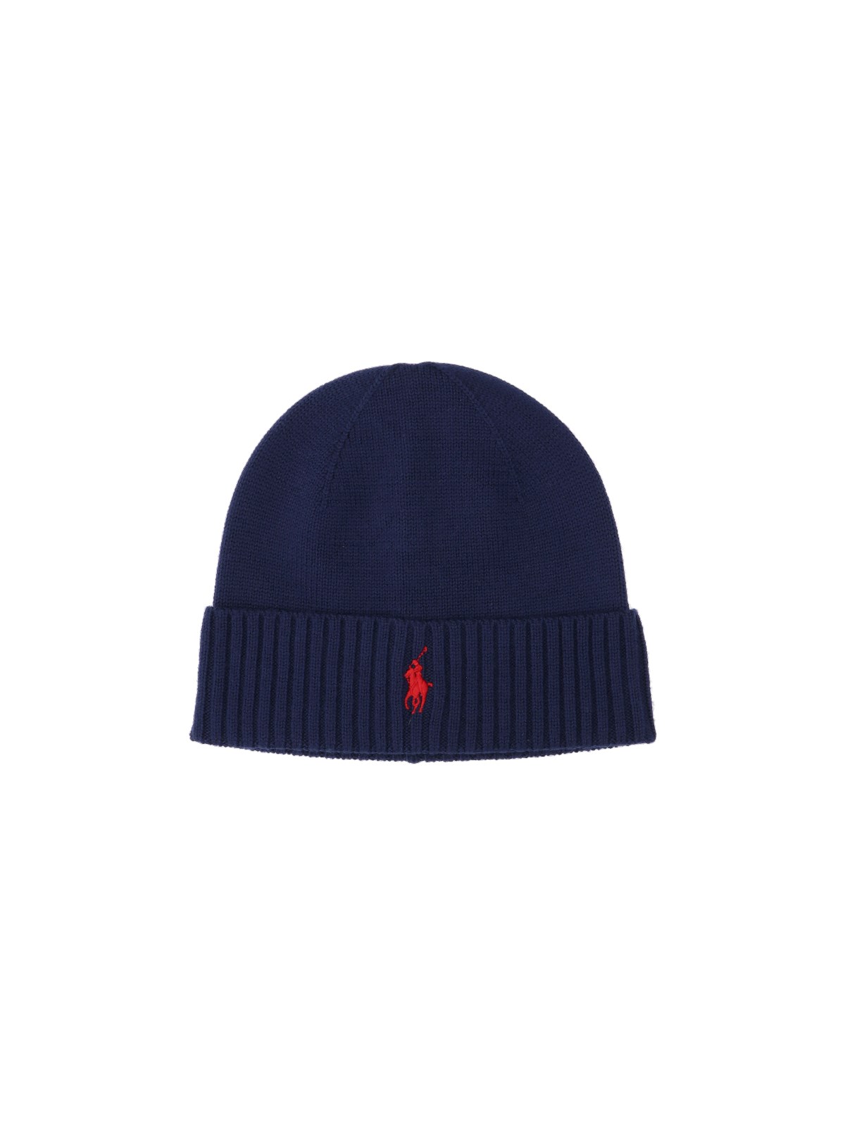 Shop Polo Ralph Lauren Logo Beanie In Blue