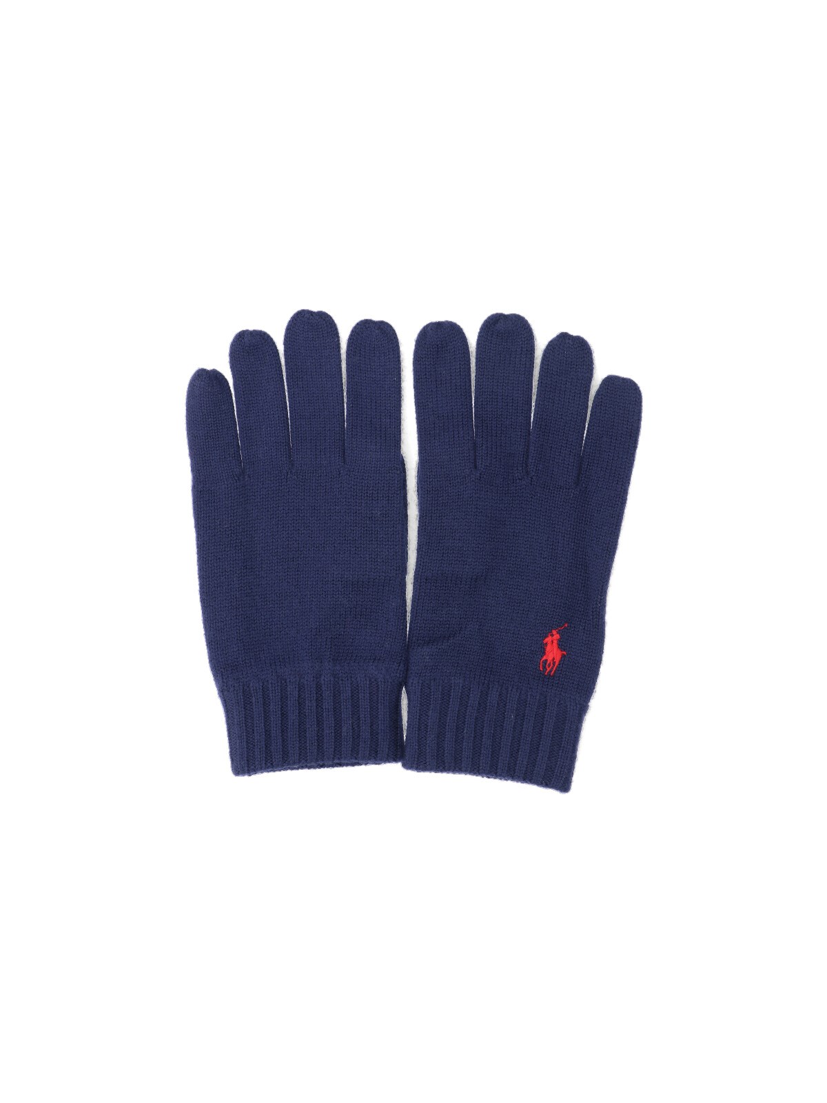 Shop Polo Ralph Lauren Logo Gloves In Blue