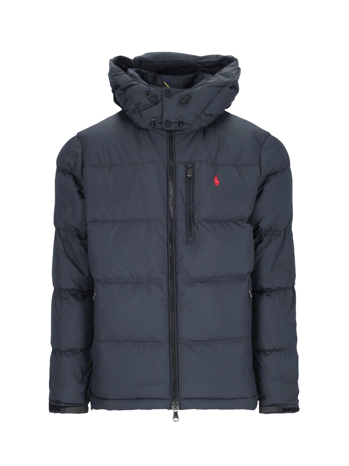 Shop Polo Ralph Lauren Logo Short Down Jacket In Blue