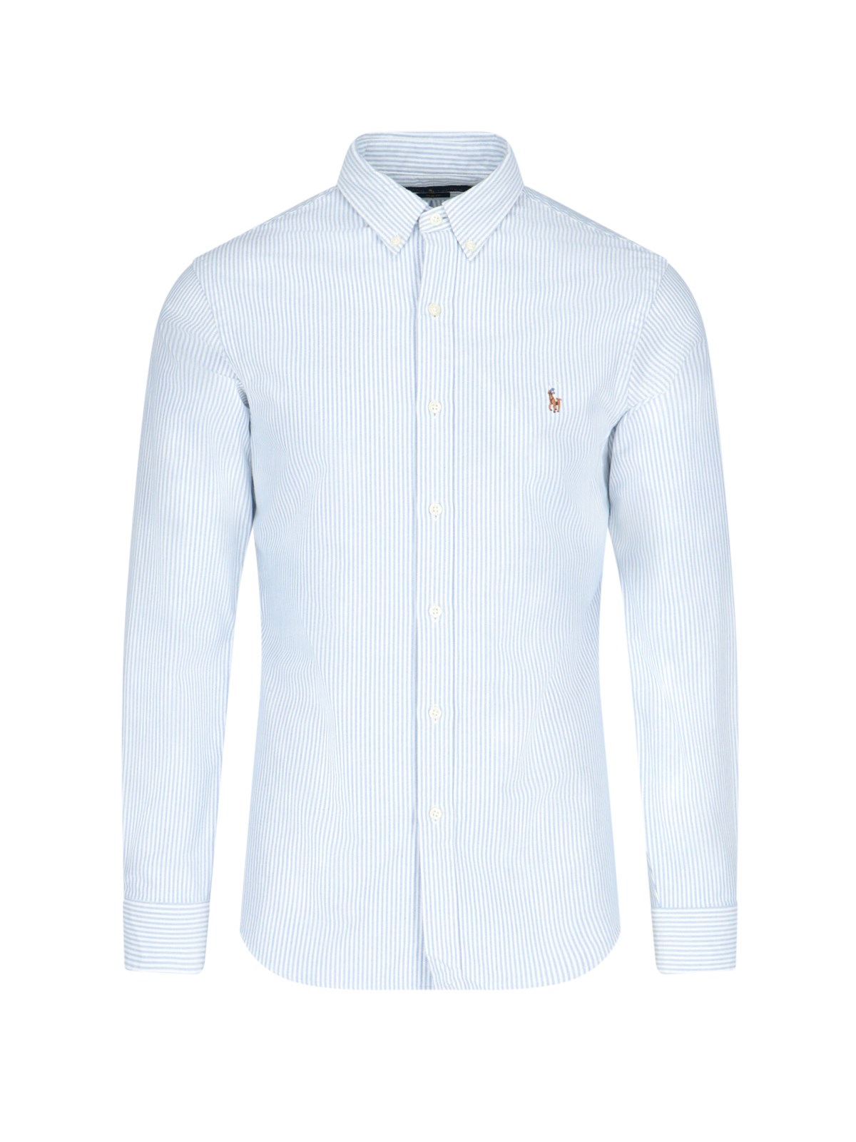 Shop Polo Ralph Lauren 'oxford' Logo Shirt In Light Blue