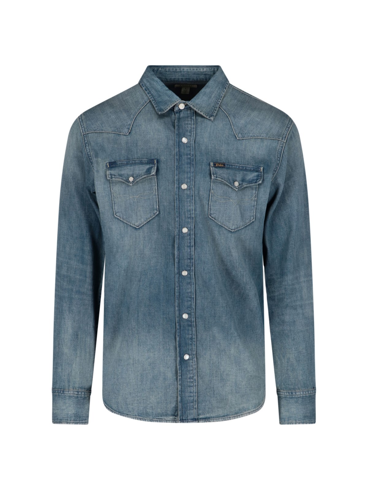 Shop Polo Ralph Lauren Denim Shirt In Light Blue