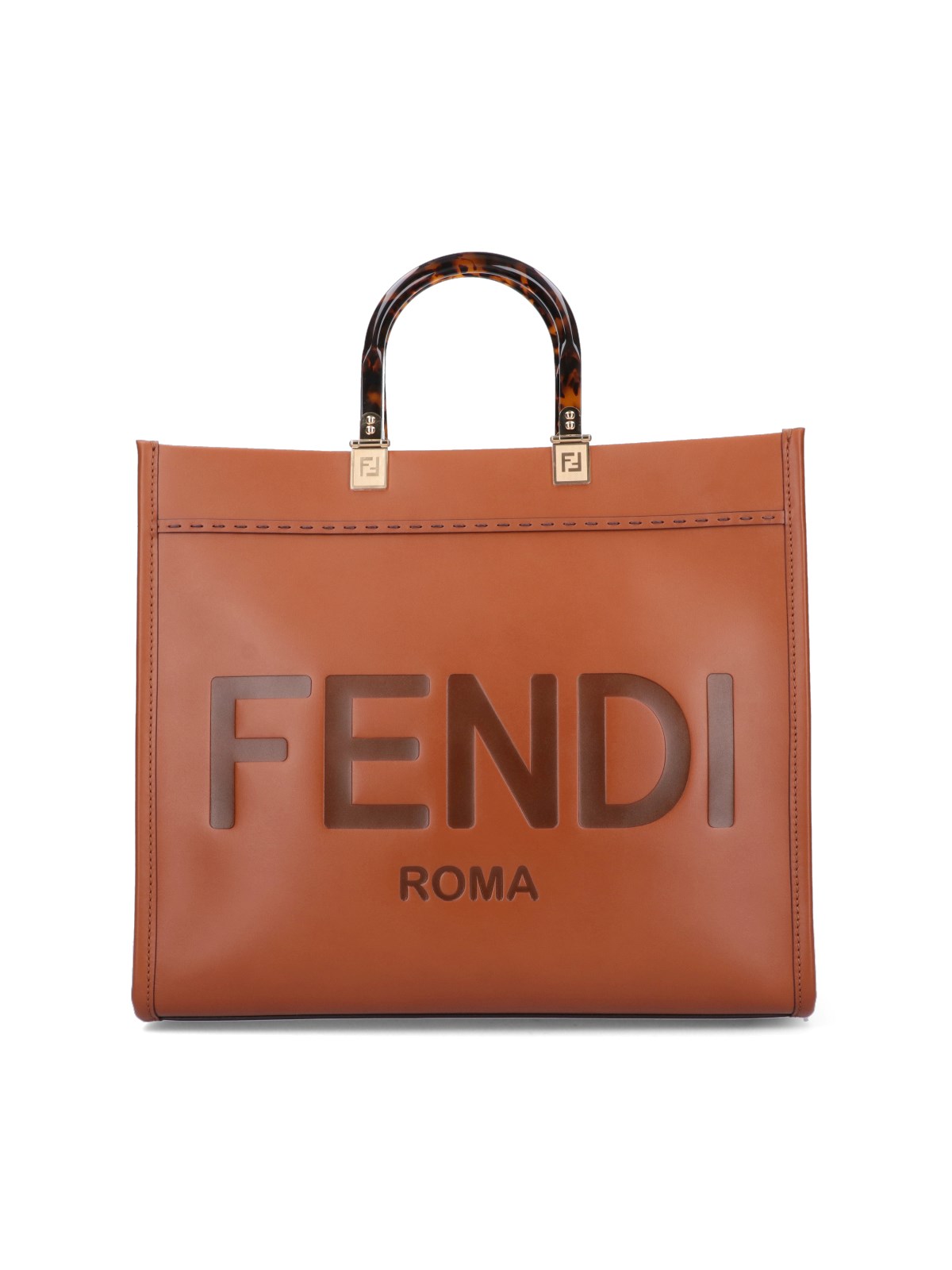 Shop Fendi 'sunshine' Medium Tote Bag In Brown