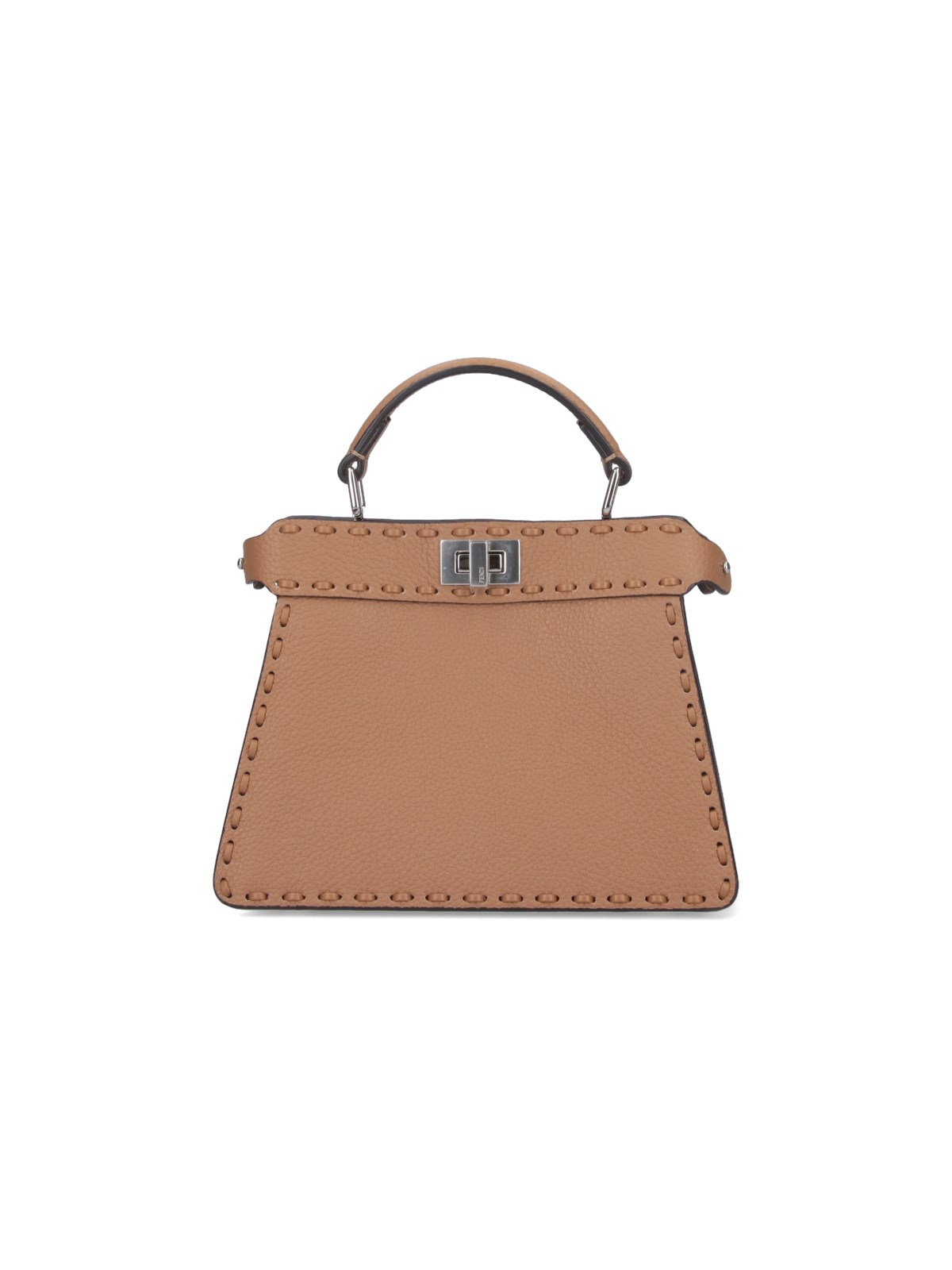 Shop Fendi Mini Bag "peekaboo Iseeu Petite" In Beige