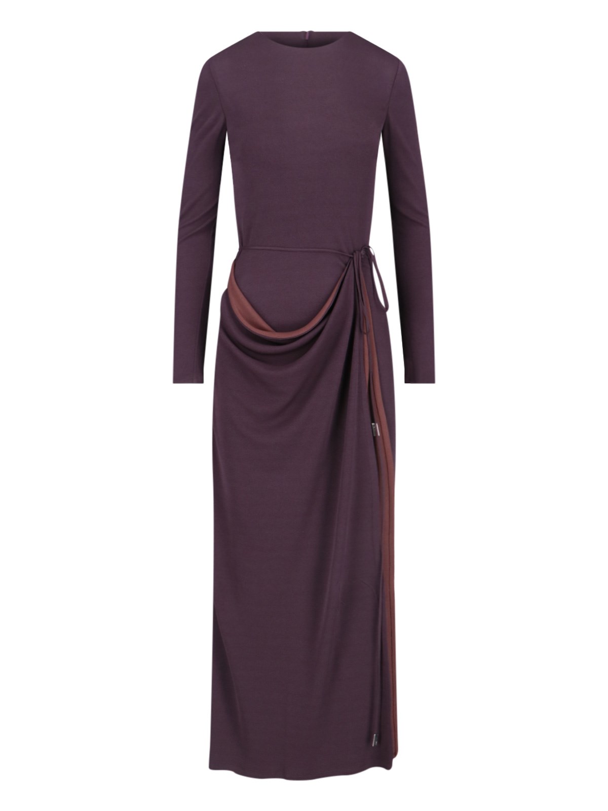 Shop Fendi Long Jersey Dress In Purple