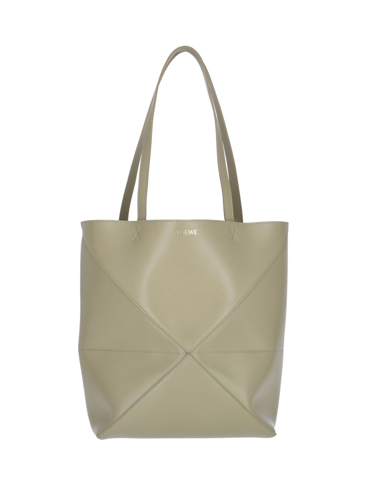 Shop Loewe 'puzzle Fold' Tote Bag In Green