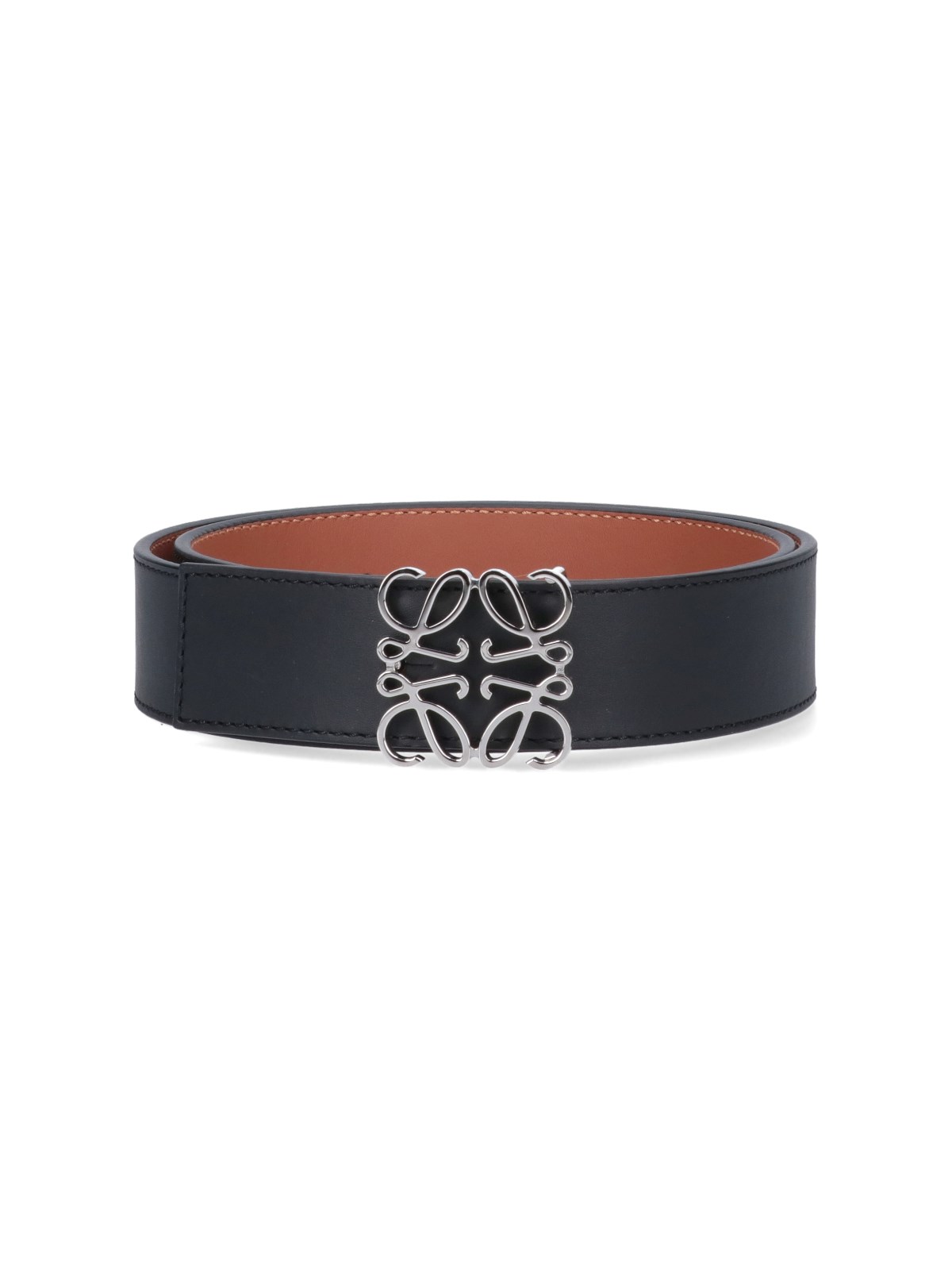 Shop Loewe Anagram Reversible Belt In Black  