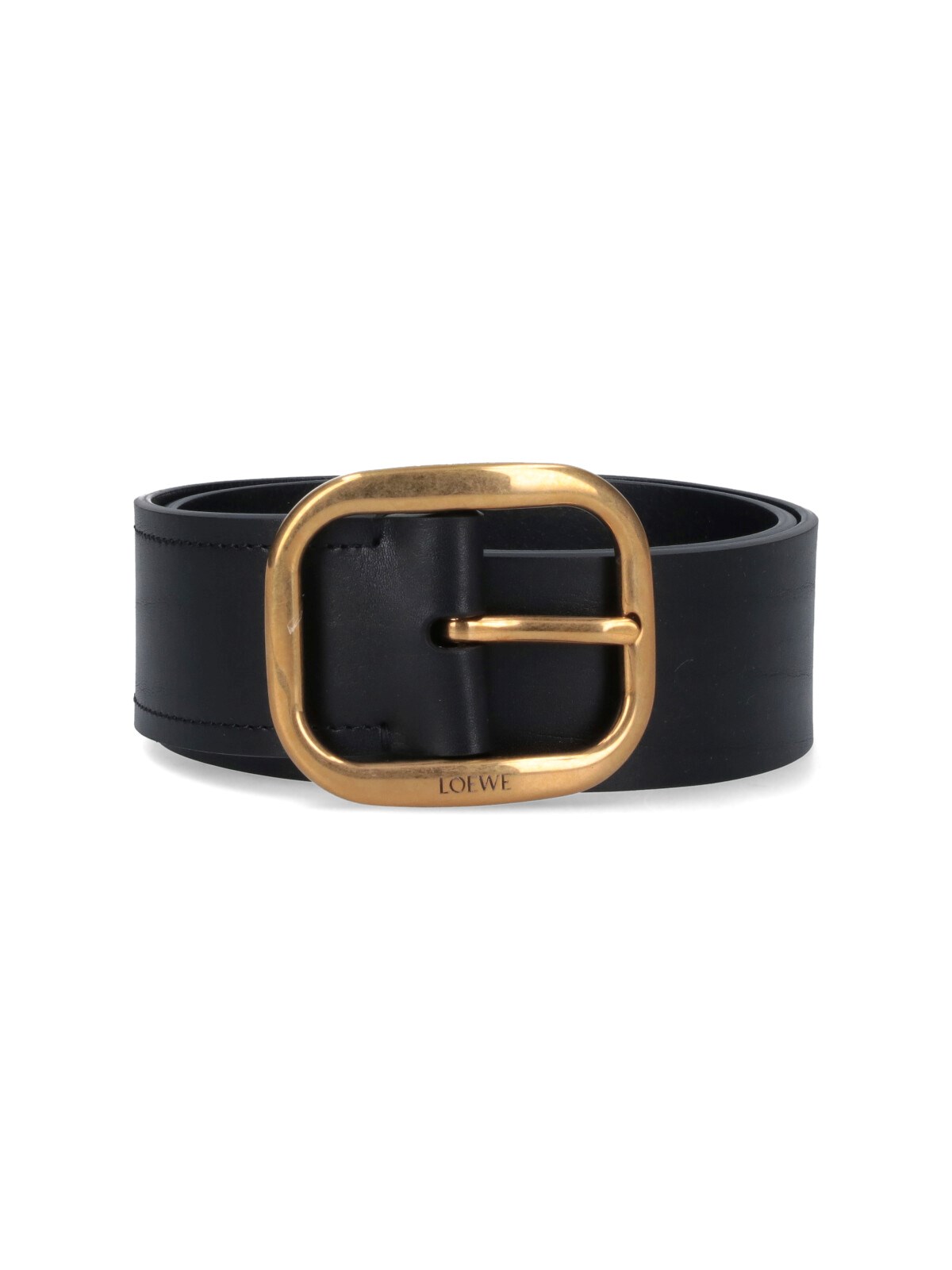 Shop Loewe Leather Belt In Black  