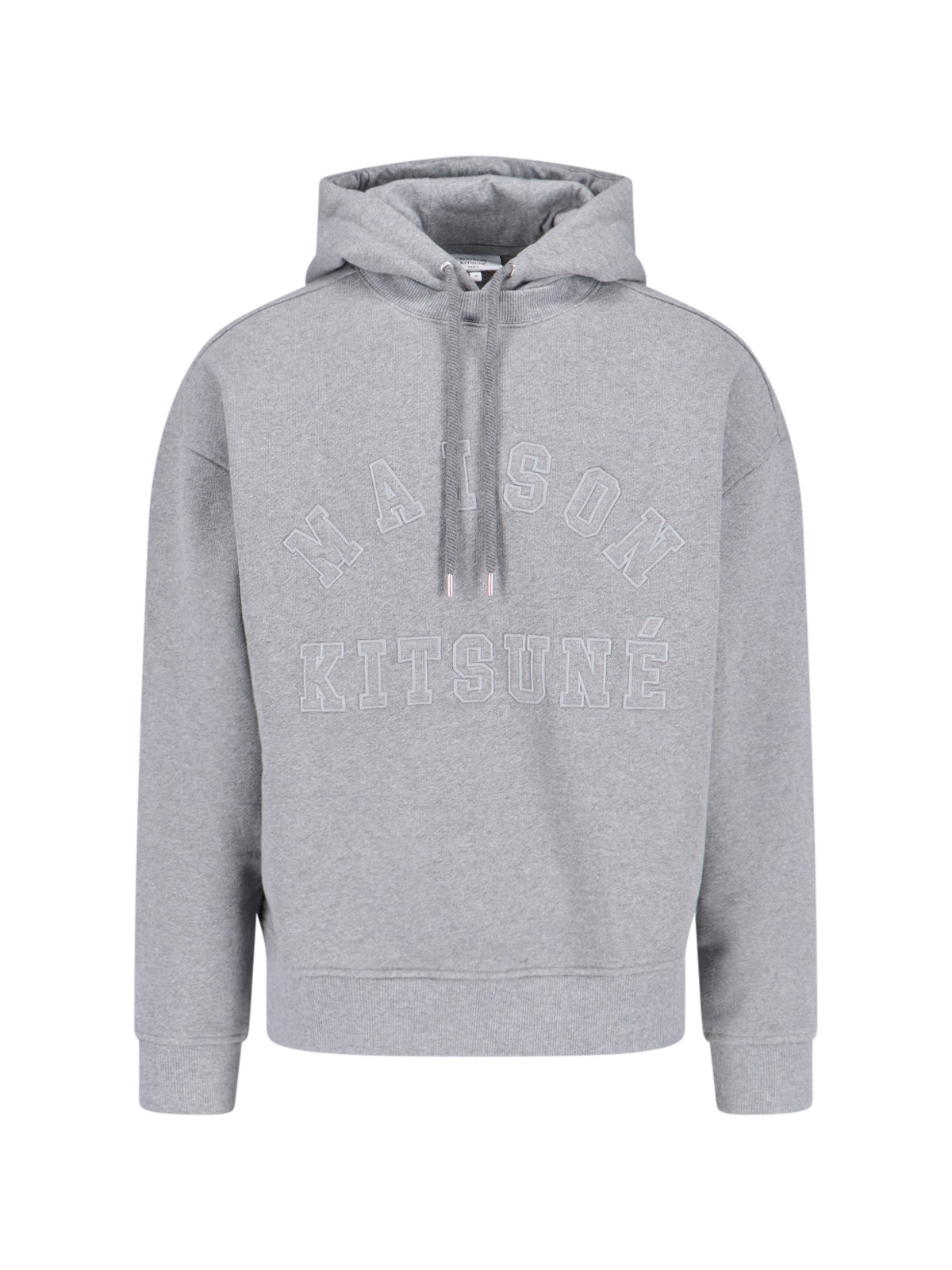 Shop Maison Kitsuné "varsity" Hoodie In Gray