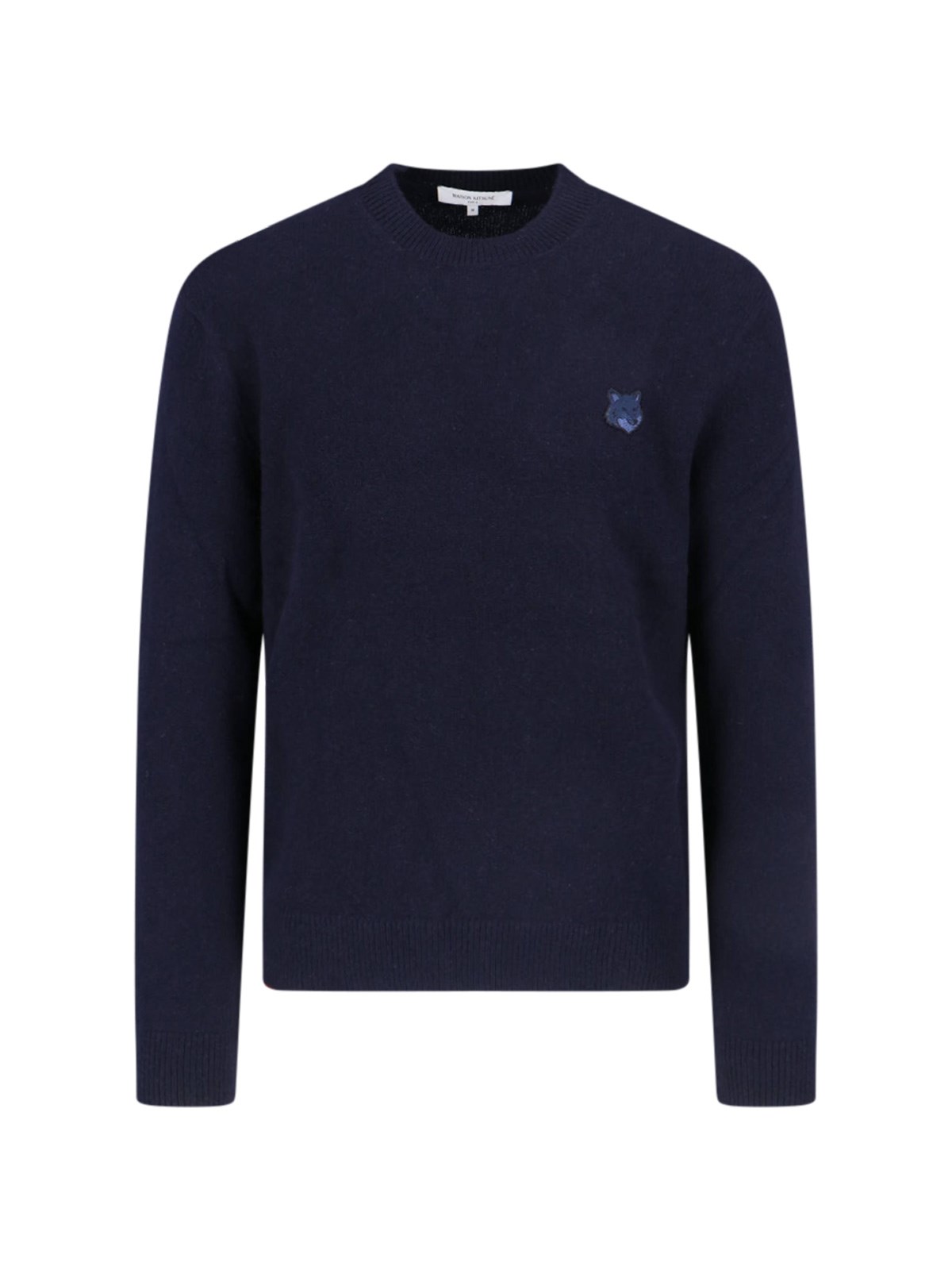 Shop Maison Kitsuné 'bold Fox Head' Logo Sweater In Blue