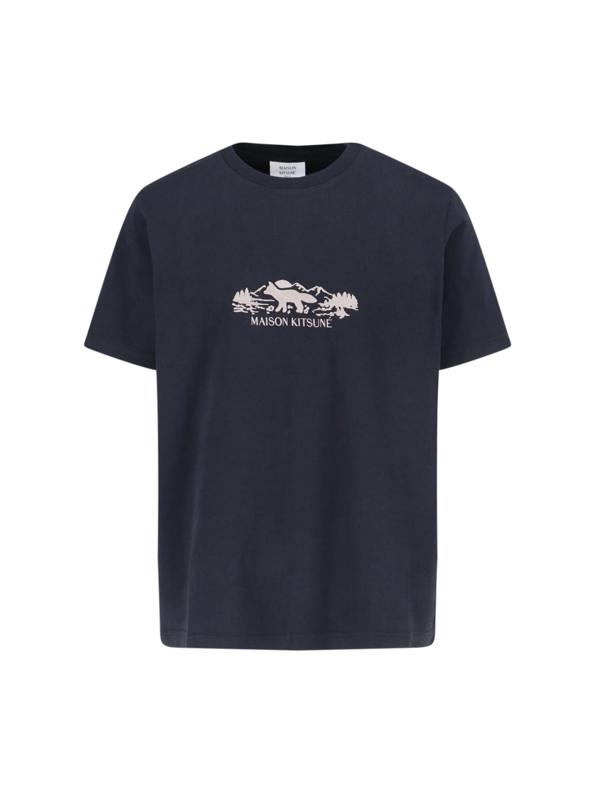 Shop Maison Kitsuné 'outdoor Profile Fox' T-shirt In Black  