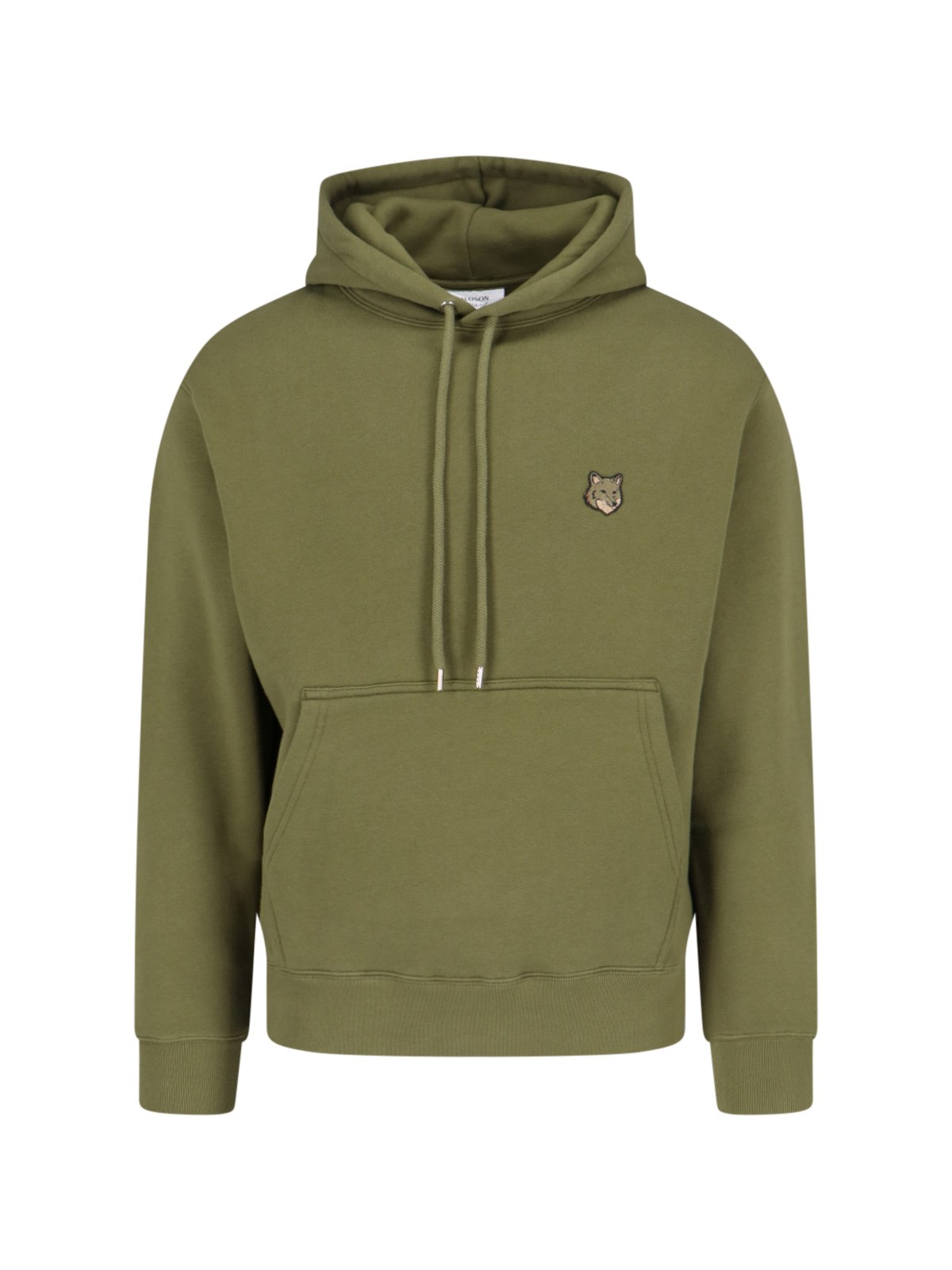 Shop Maison Kitsuné "bold Fox Head" Hoodie In Green