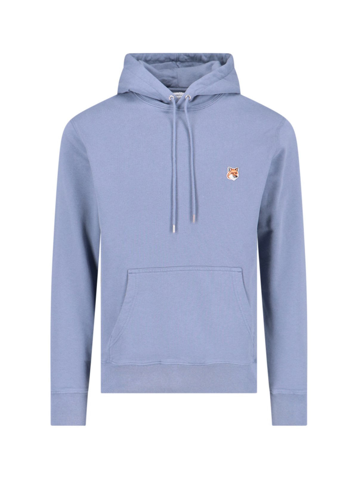 Shop Maison Kitsuné "fox Head" Hoodie In Light Blue