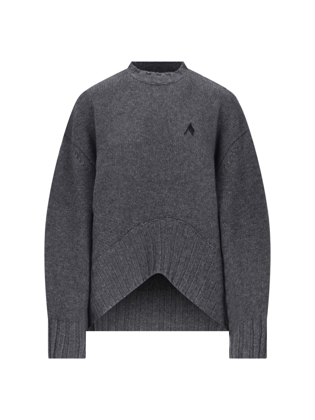 Shop Attico Logo Crew-neck Jumper In Gray