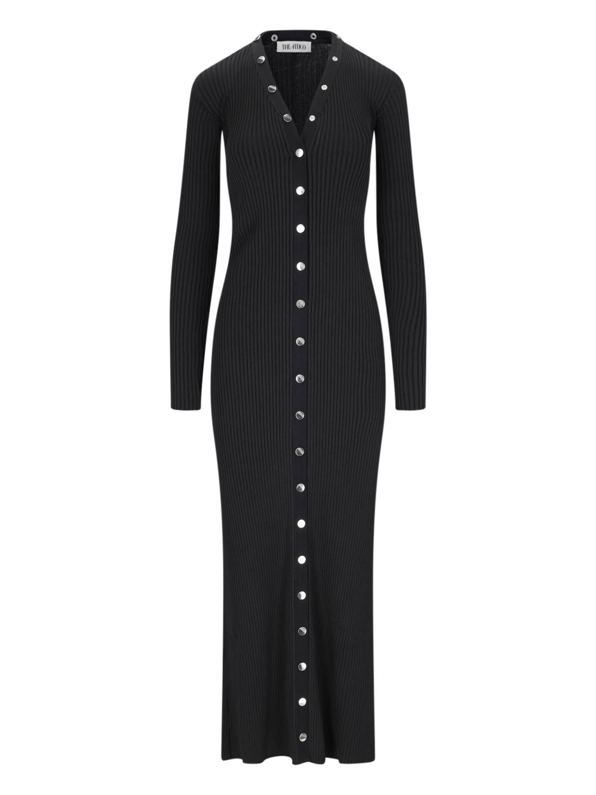 Shop Attico Maxi Cardigan Dress In Black  