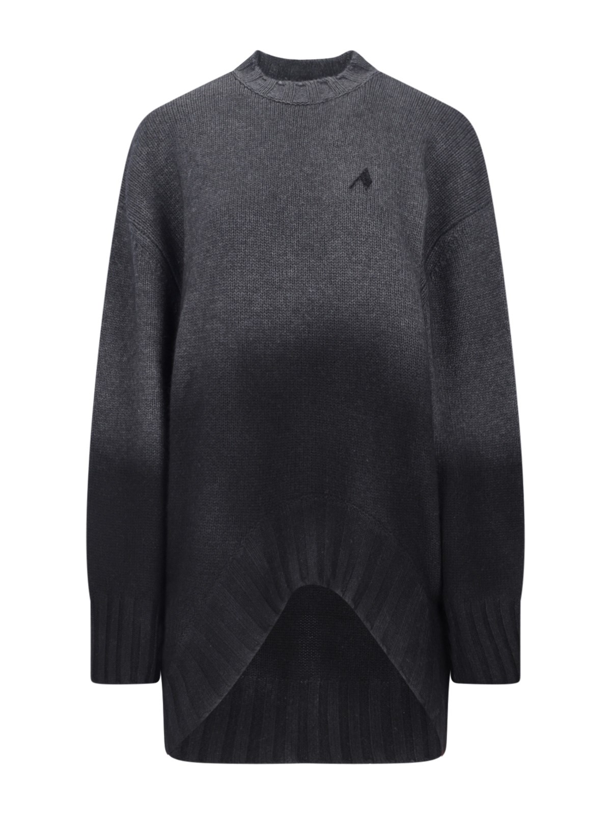 Shop Attico Oversized Round-neck Jumper In Gray