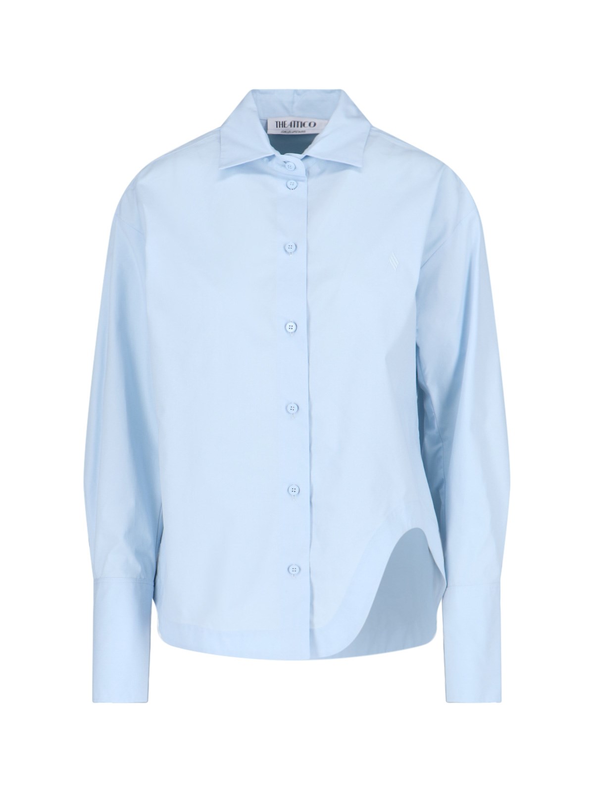 Shop Attico 'eliza' Slit Shirt In Light Blue