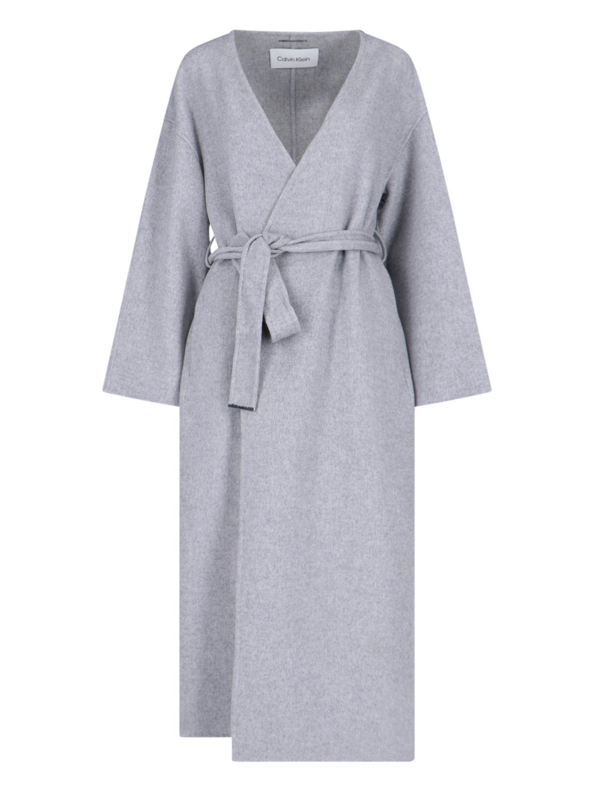 Shop Calvin Klein Wool Blend Coat In Gray