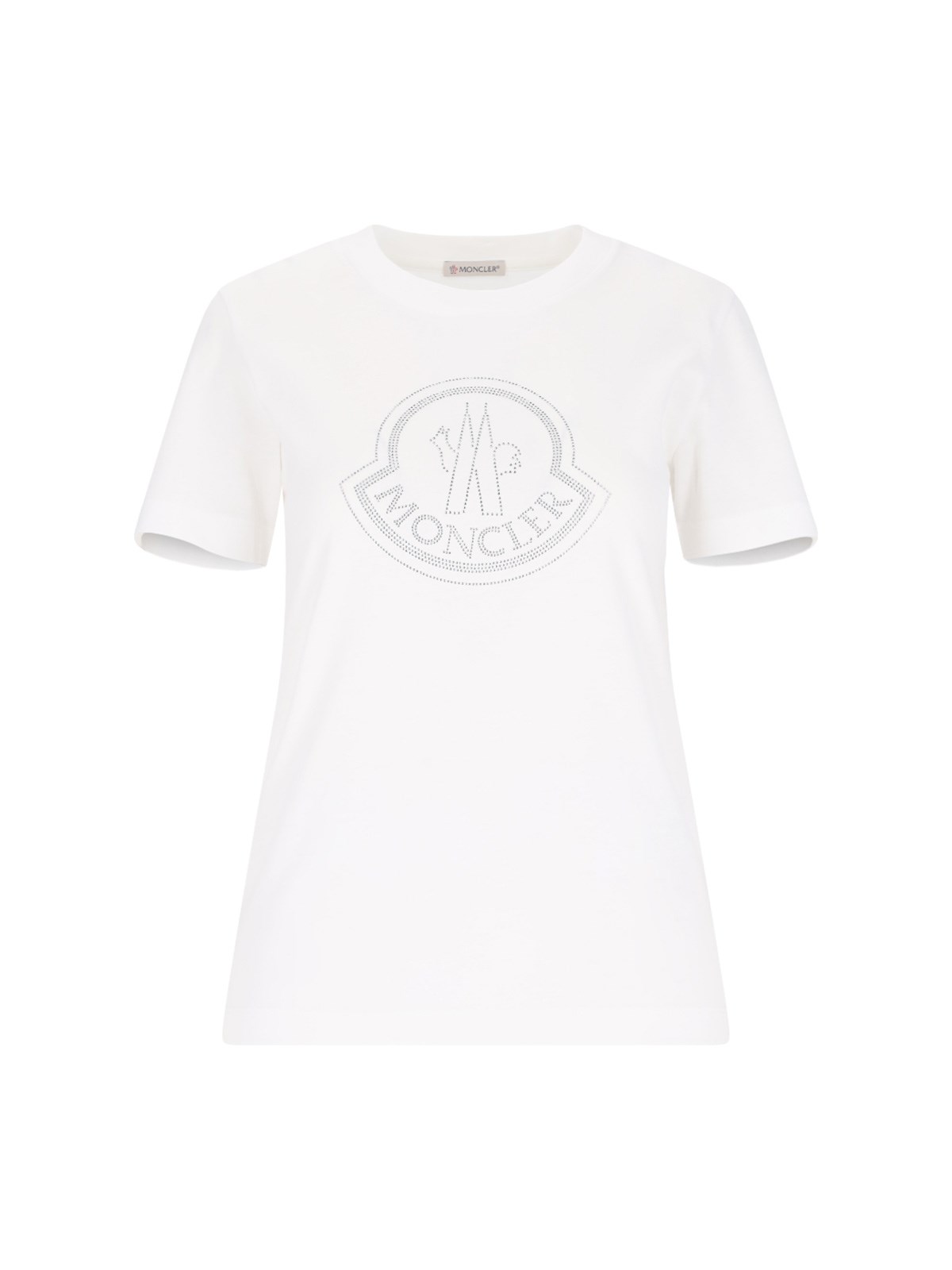 Shop Moncler Logo T-shirt With Studs In White