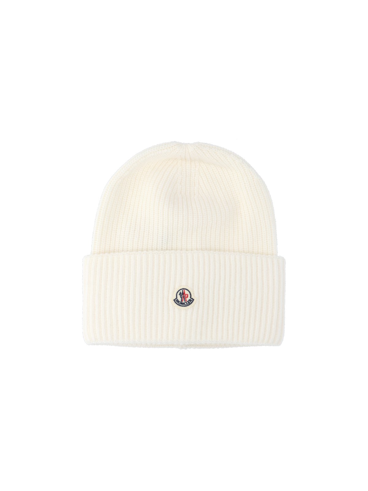 Shop Moncler Logo Beanie In White