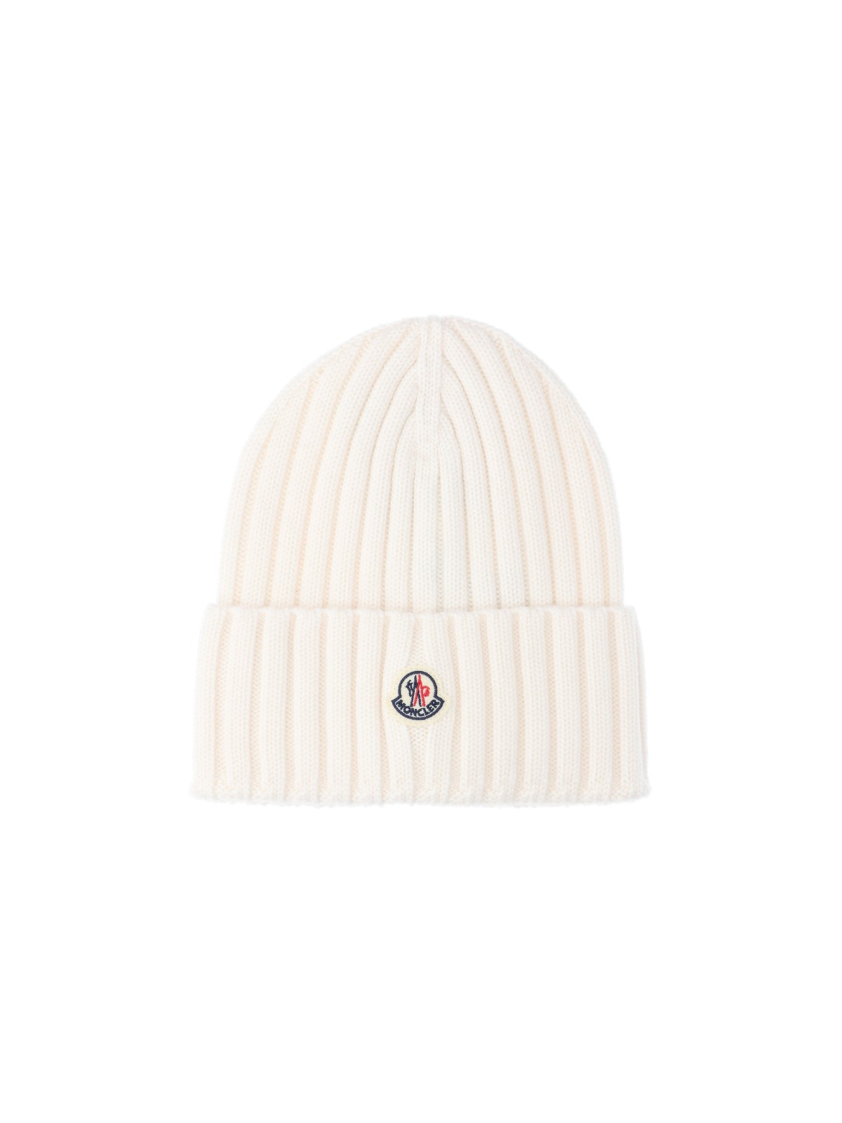 Shop Moncler Logo Beanie In White