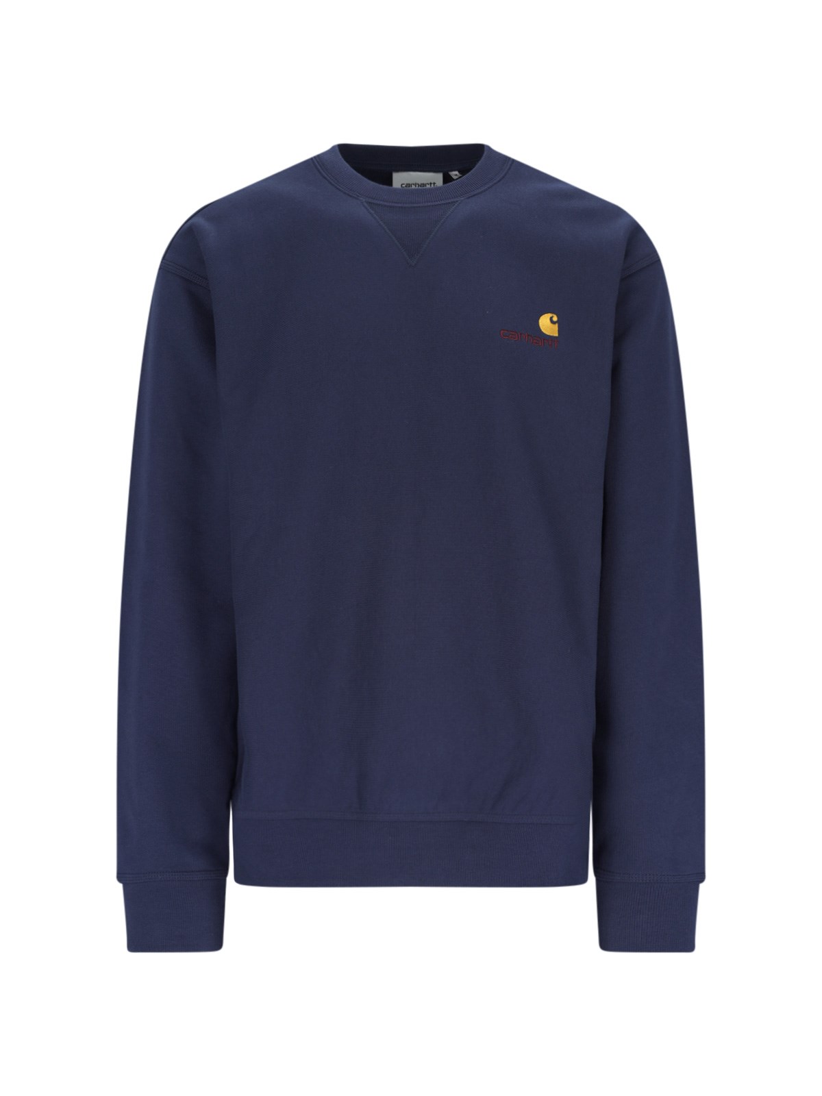 Shop Carhartt "american Script Sweat" Crew Neck Sweatshirt In Blue