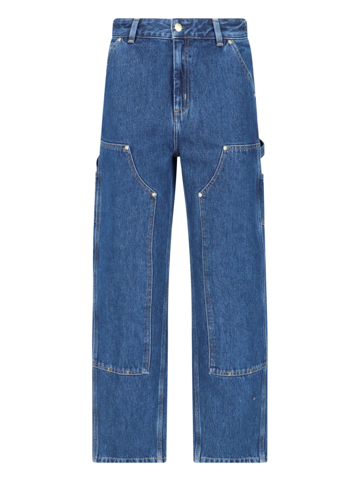 Shop Carhartt 'w' Nashua Double Knee Pant' Straight Jeans In Blue