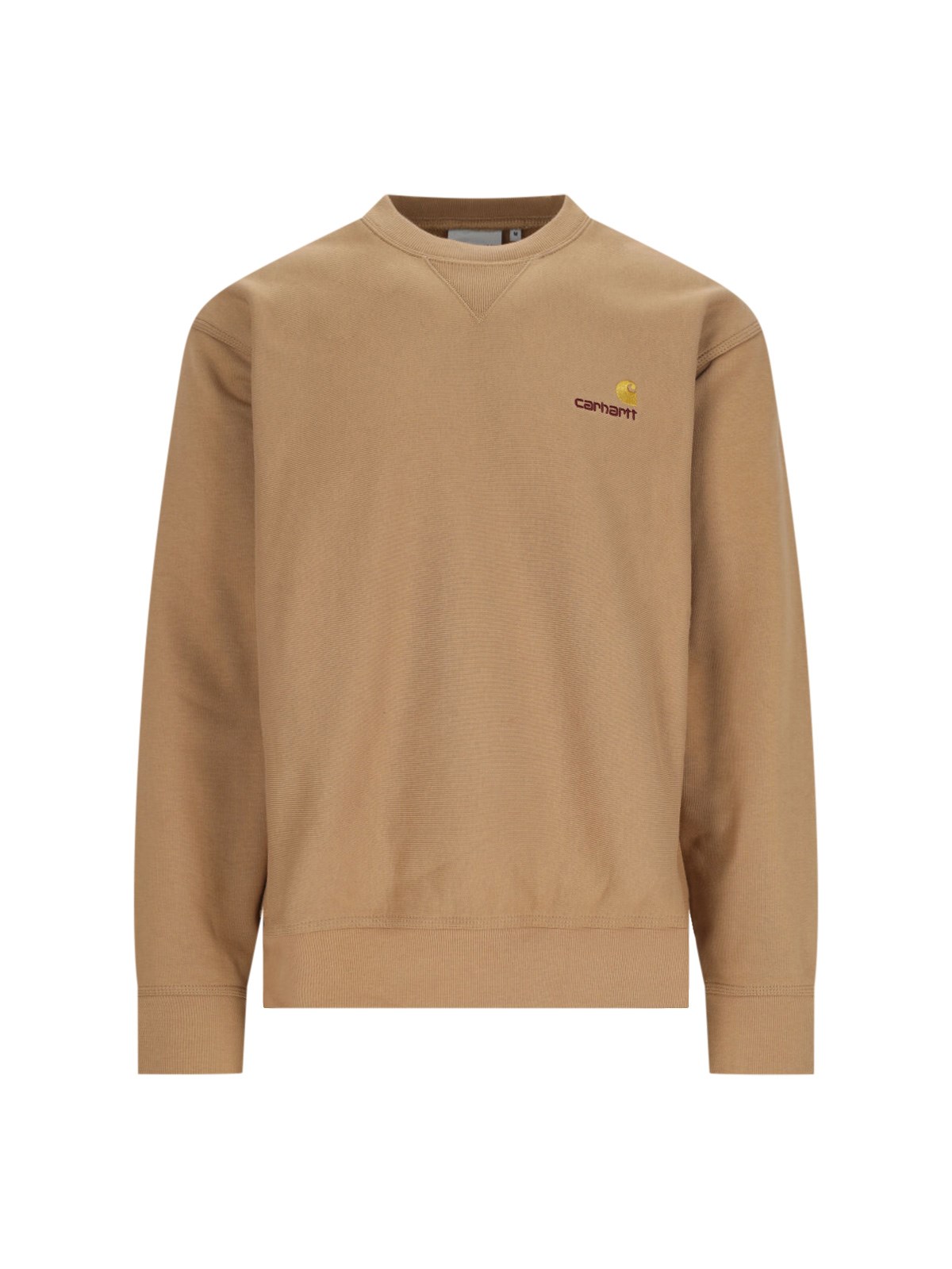 Shop Carhartt 'american Script Sweat' Crew Neck Sweatshirt In Brown