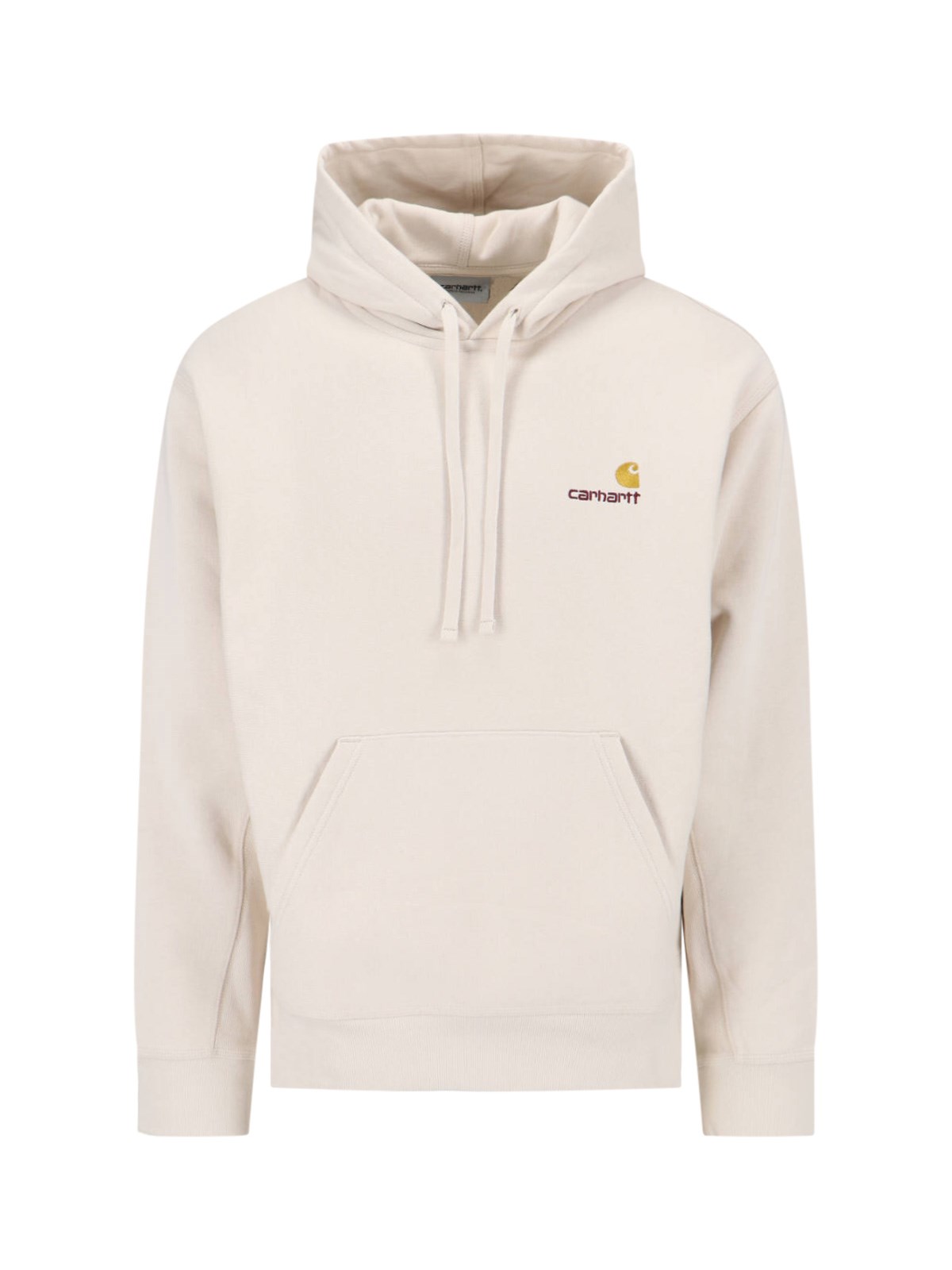 Shop Carhartt 'american Script' Hoodie In Beige