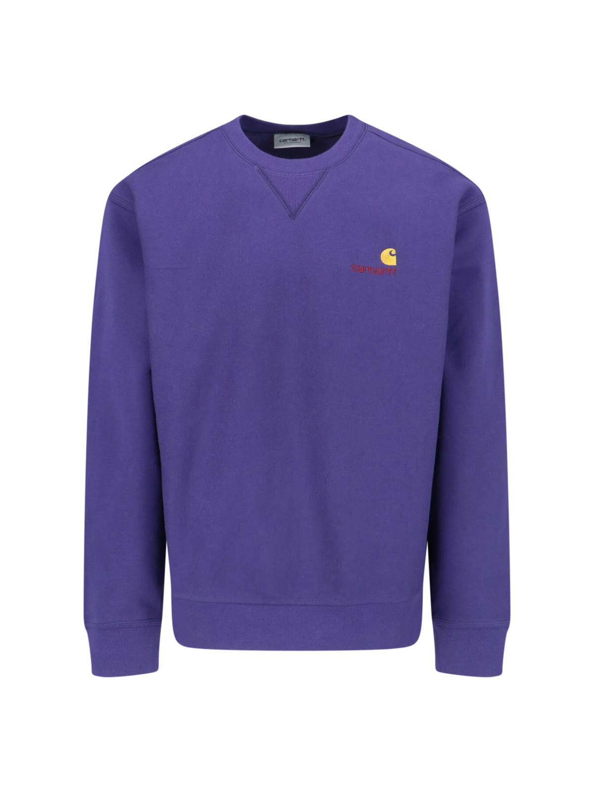 Shop Carhartt 'american Script Sweat' Crew Neck Sweatshirt In Purple