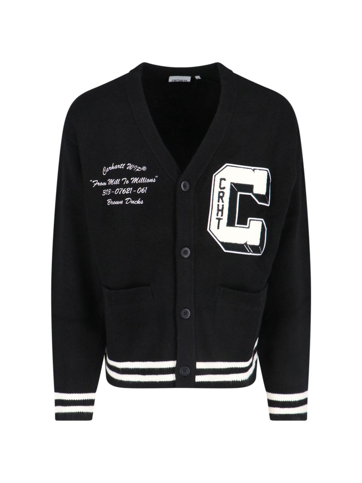 Shop Carhartt 'brown Ducks' Cardigan In Black  