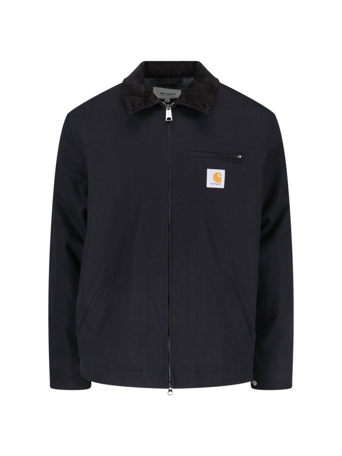 Carhartt Structured Collared Front Pocket Long Sleeve Jacket In Black