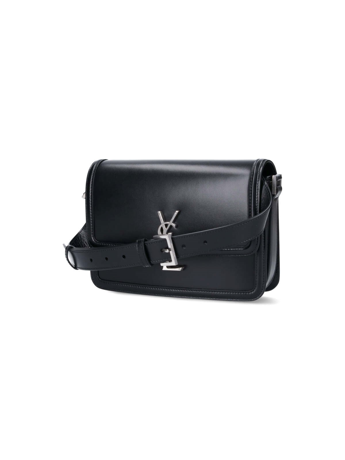 【SAINT LAURENT】Solferino レザー メッセンジャーバッグ ロゴ Saint Laurent Solferino Monogram Leather Crossbody Bag