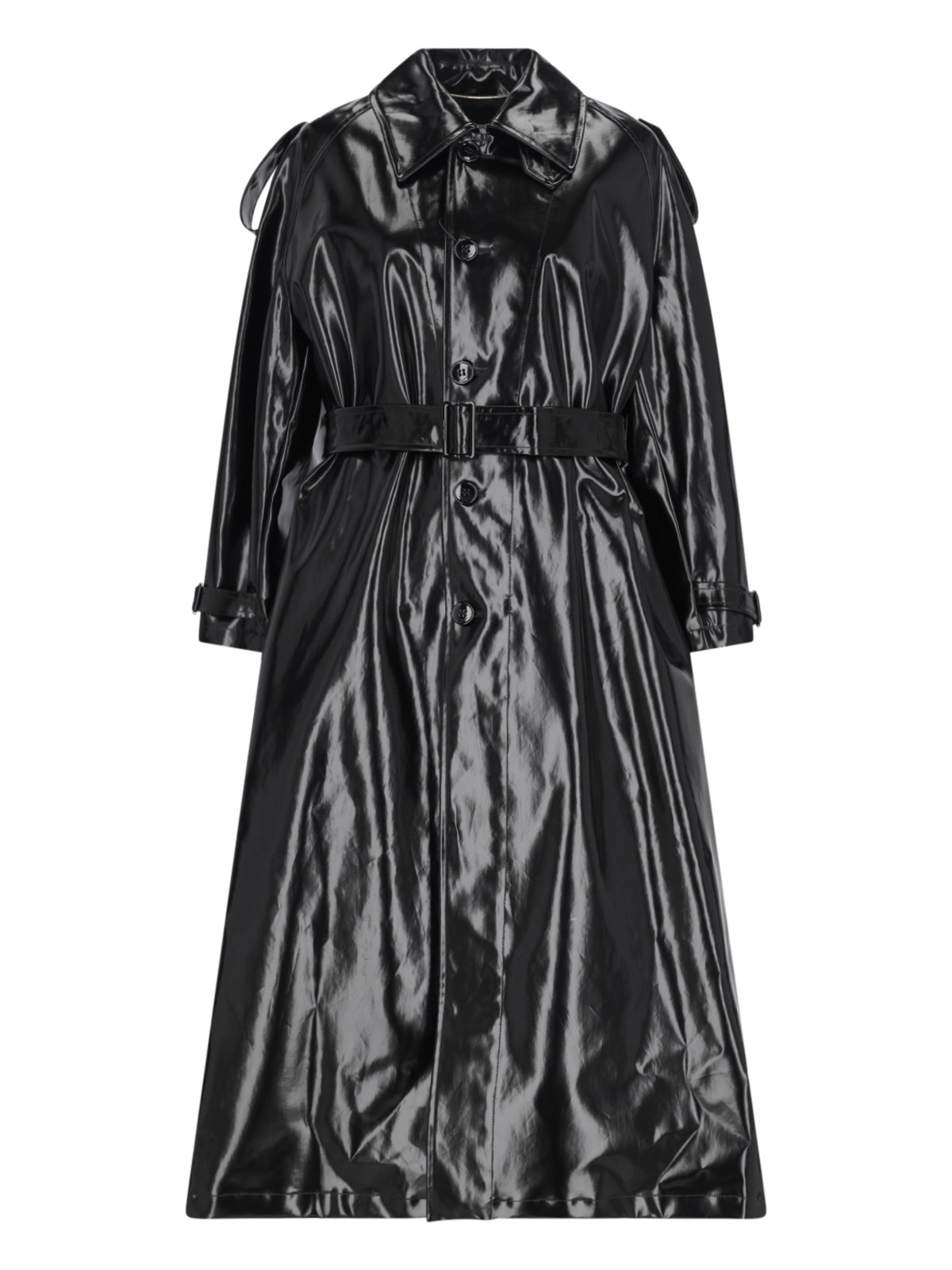 Shop Saint Laurent Oversize Trench Coat In Black  