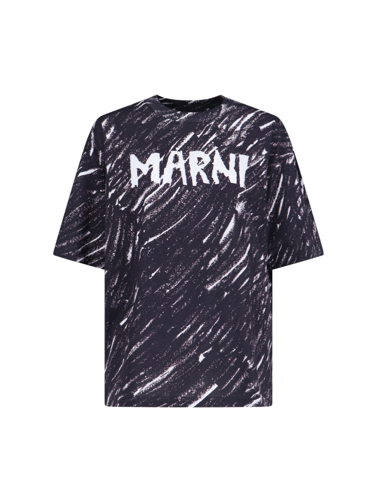 Shop Marni 'crayon' Print T-shirt In Black  