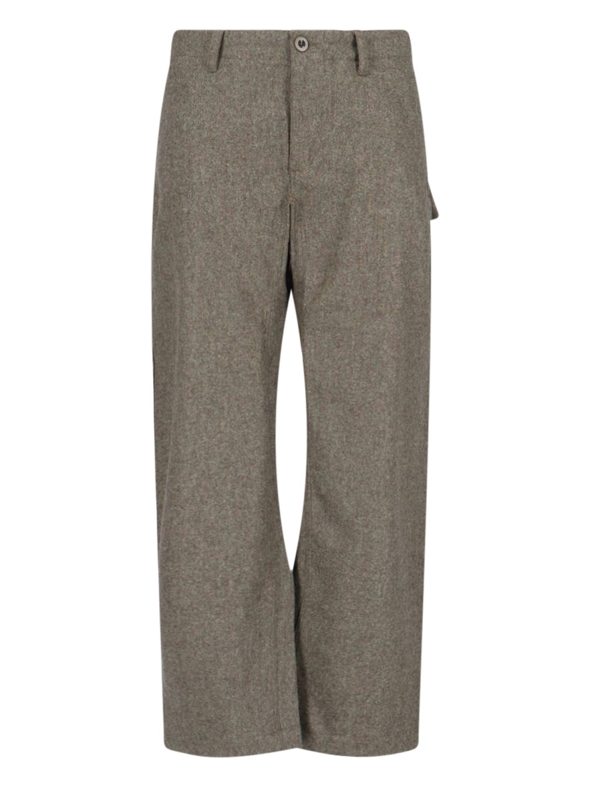 Ten C Straight Trousers With Belt Loops And Pockets In Green