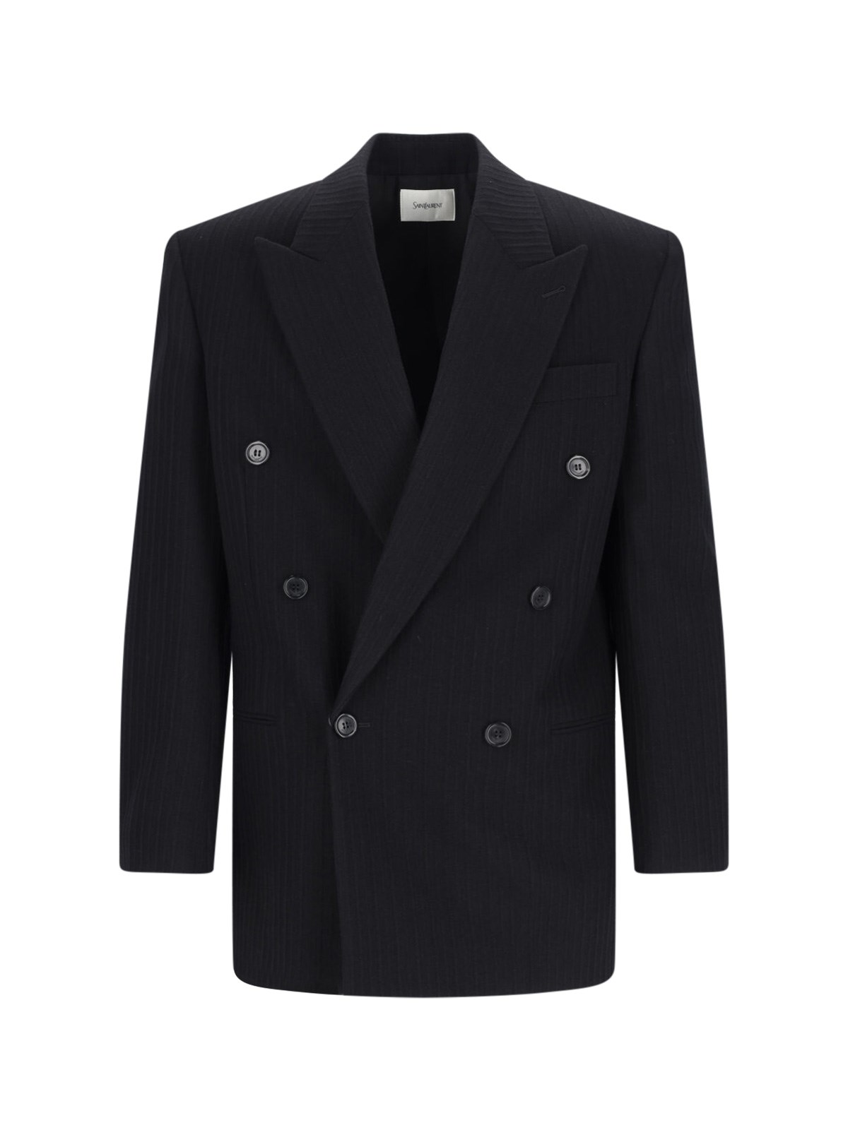 Shop Saint Laurent Double-breasted Blazer In Black  