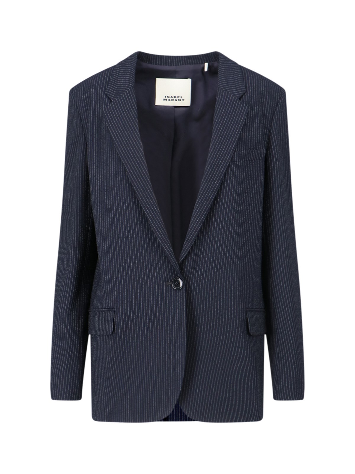 Shop Isabel Marant Pinstriped Single-breasted Jacket "omelia" In Blue