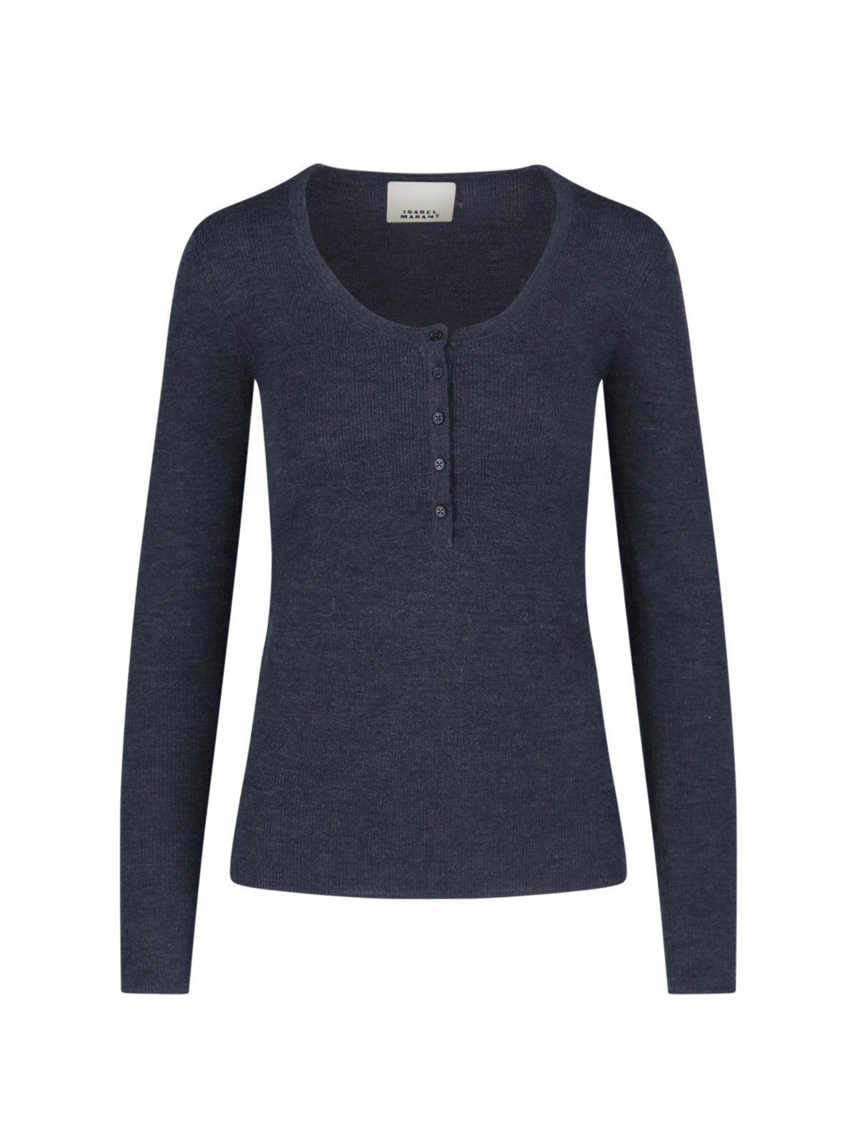 Shop Isabel Marant 'estine' Neckline Sweater In Gray