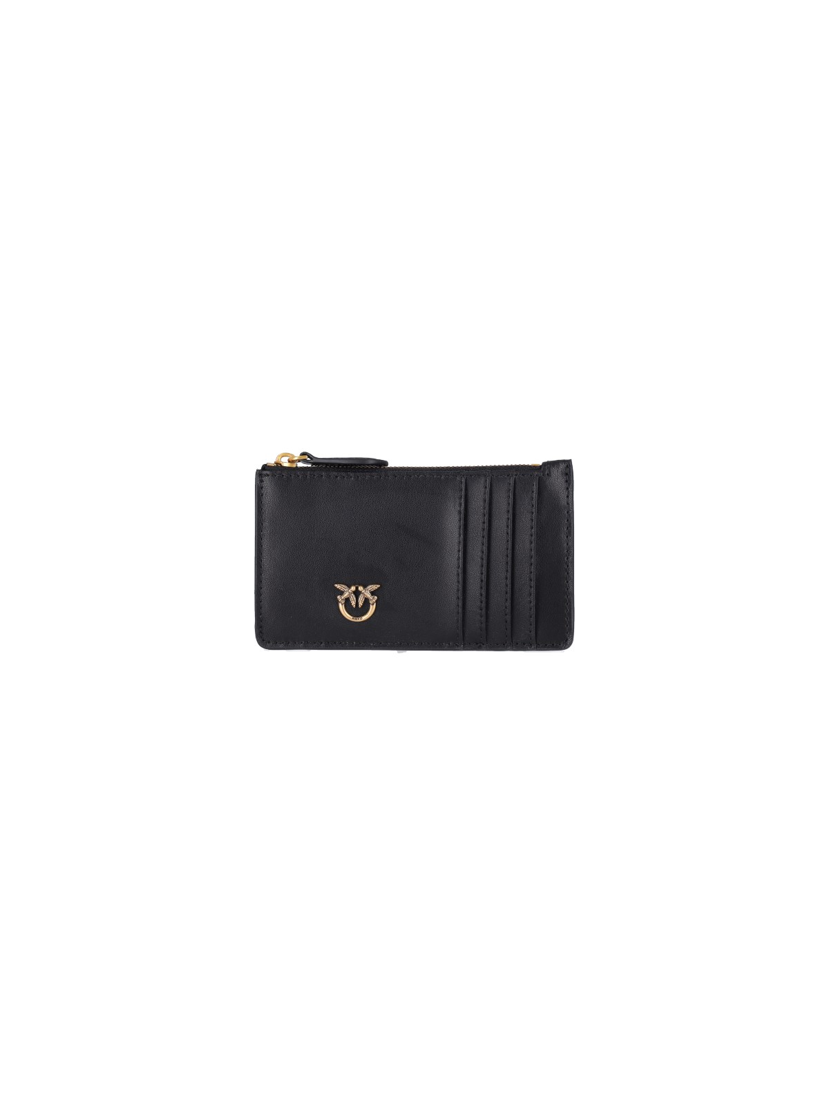 Shop Pinko Logo Zip Card Holder In Black  