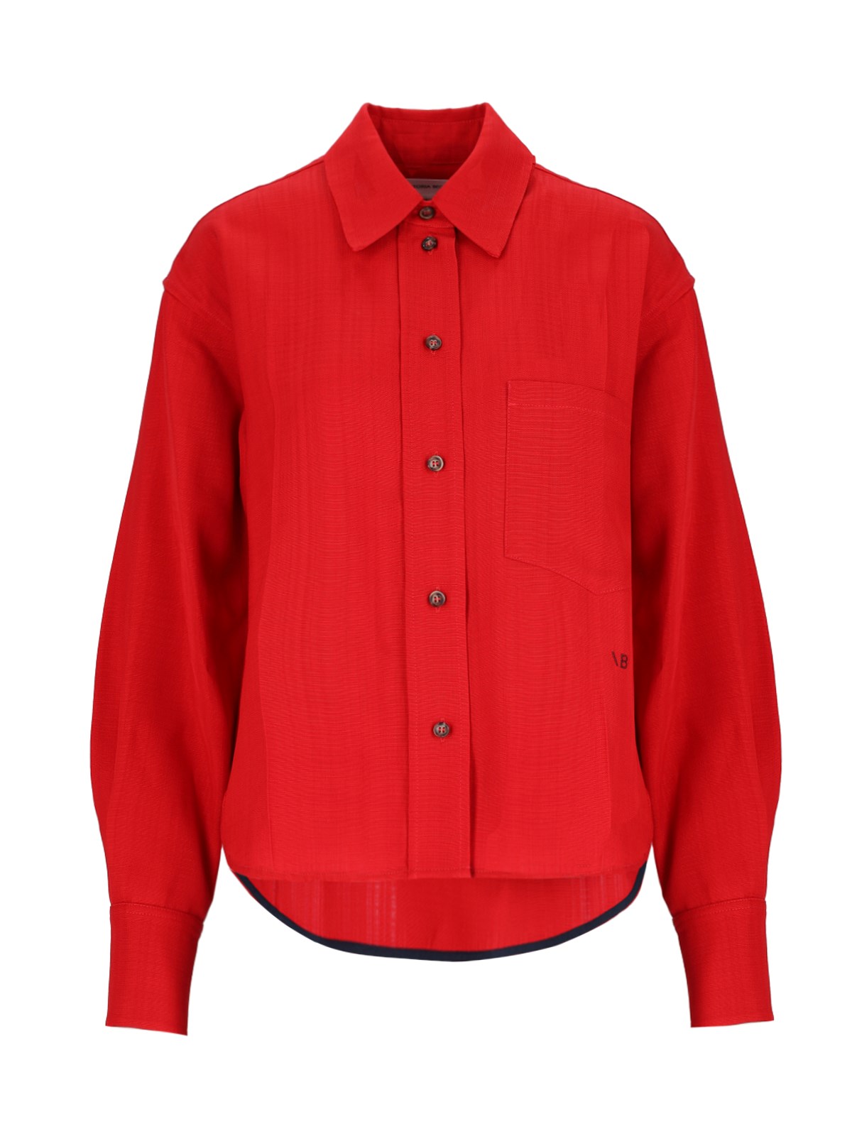 Victoria Beckham Carmine Cropped Shirt In Red