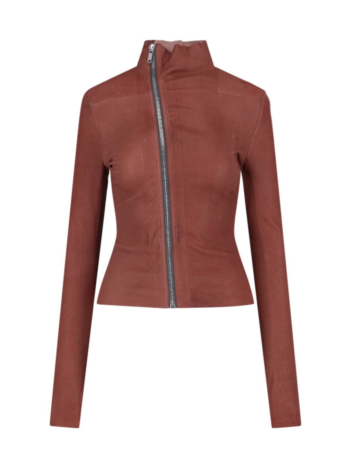 Shop Rick Owens 'gary' Crop Biker Jacket In Red