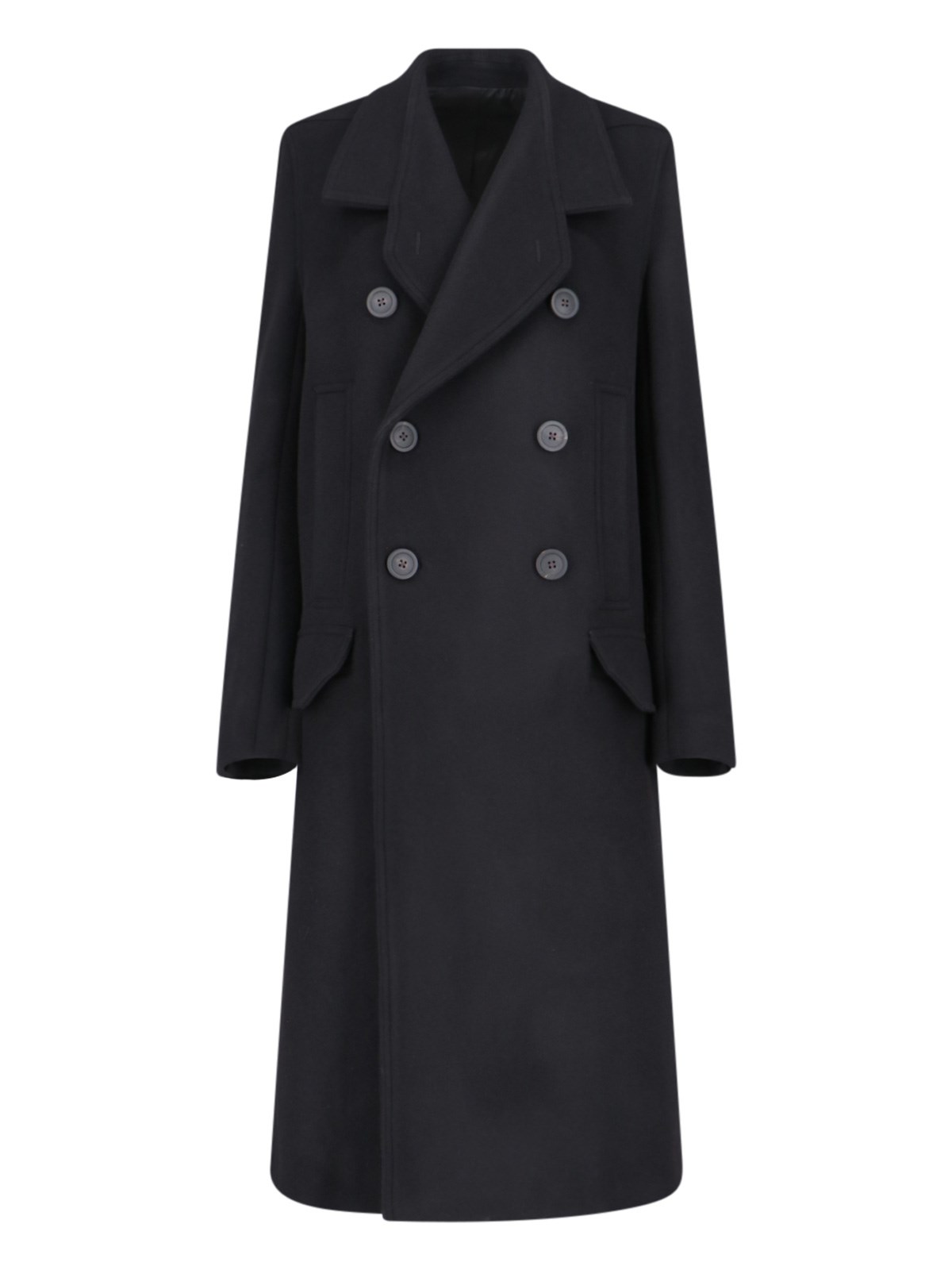 Shop Rick Owens Maxi Double-breasted Coat In Black  